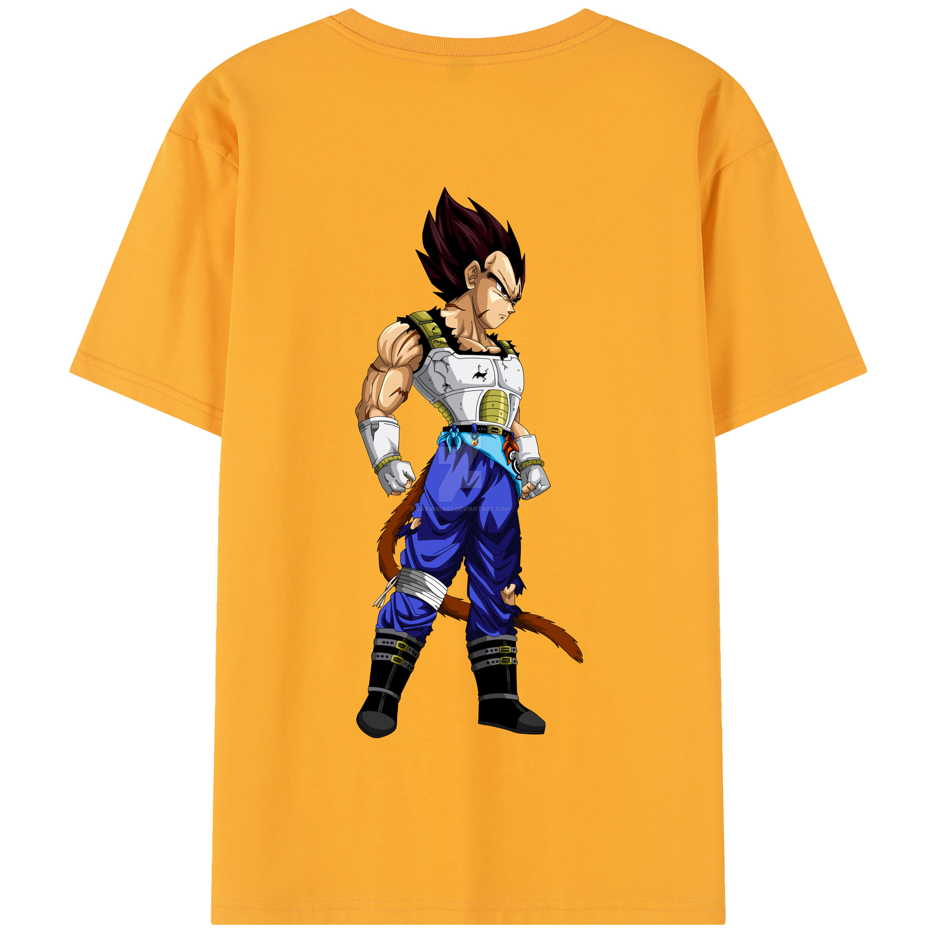 （画像用） ドラゴンボール ベジータ四世（Bejīta Yonsei）DRAGON BALL Vegeta IV 綿100％半袖Tシャツ（背面プリント）