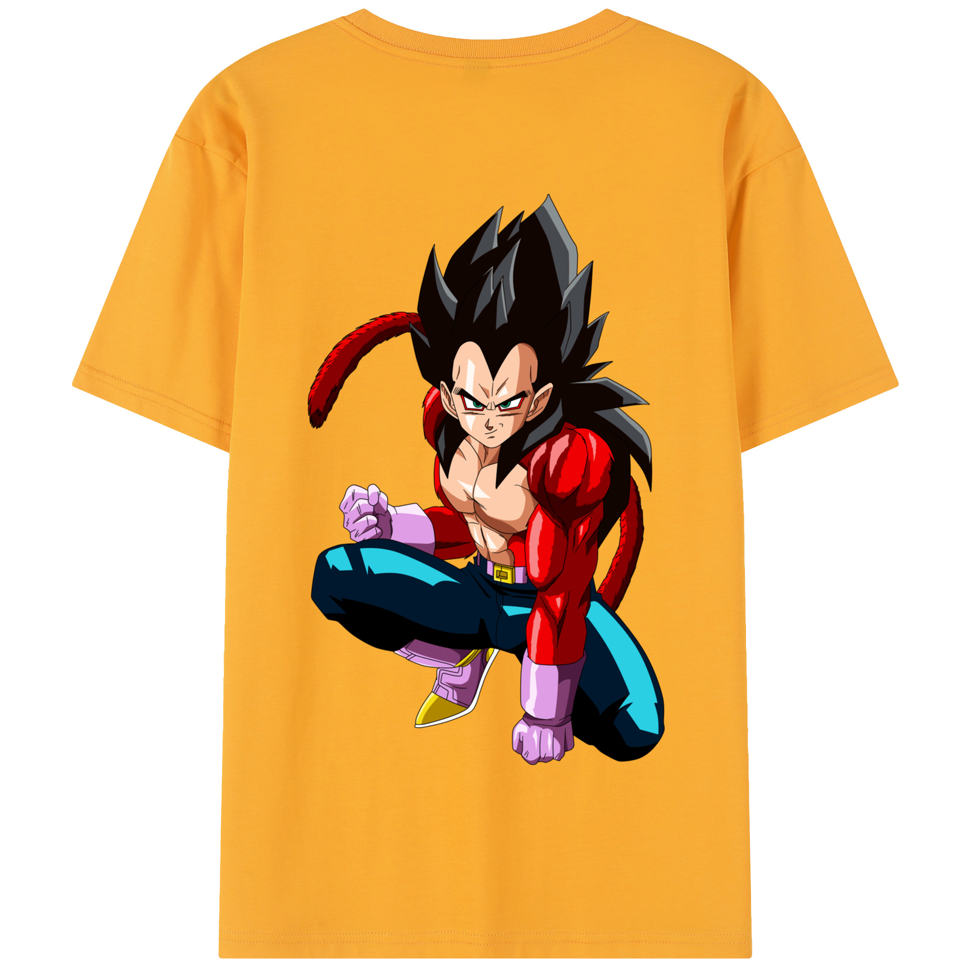 （画像用） ドラゴンボール ベジータ四世（Bejīta Yonsei）DRAGON BALL Vegeta IV 綿100％半袖Tシャツ（背面プリント）