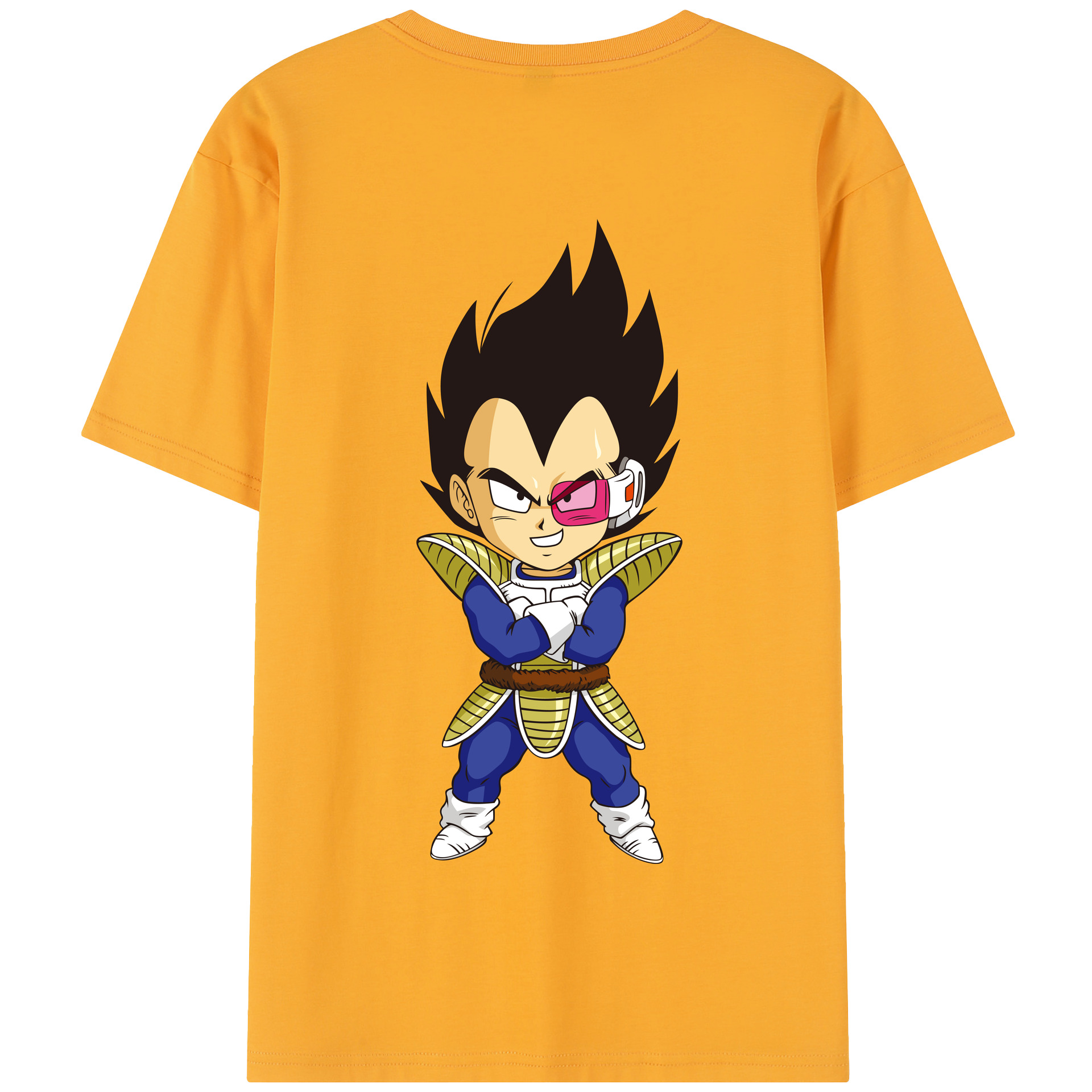 （画像用） ドラゴンボール ベジータ四世（Bejīta Yonsei）DRAGON BALL Vegeta IV 綿100％半袖Tシャツ（背面プリント）