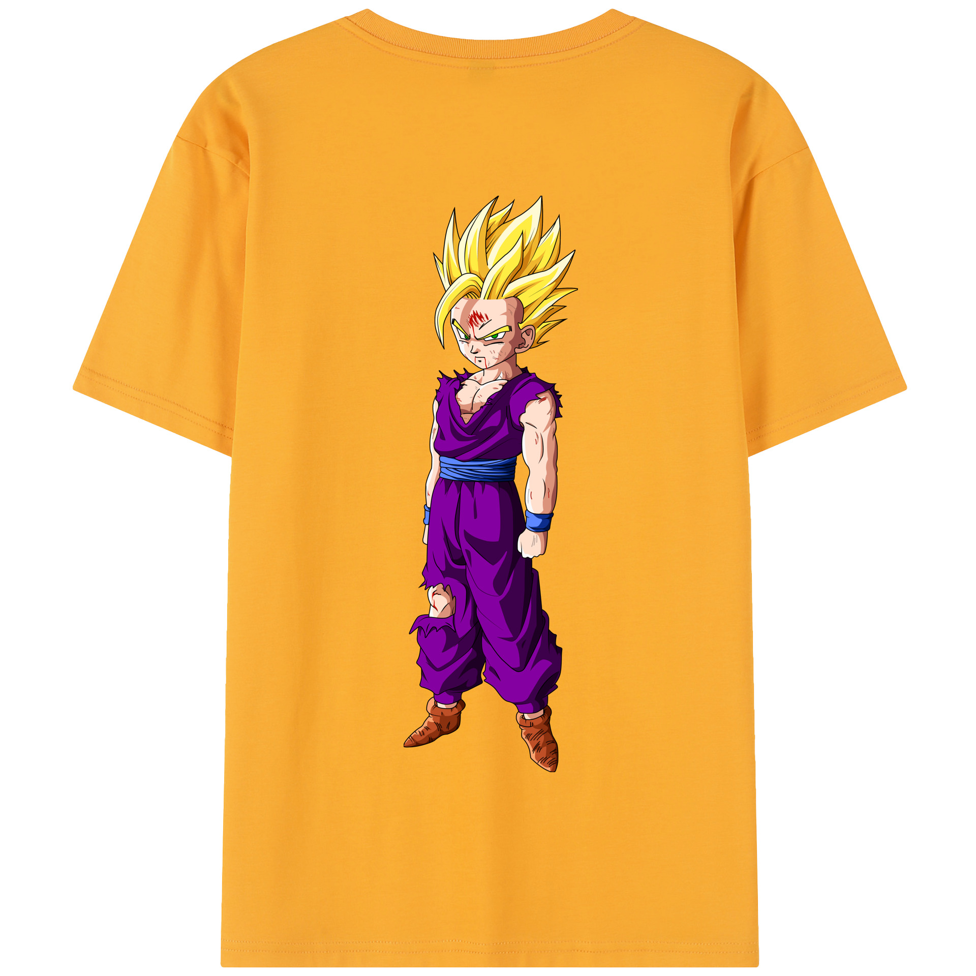 （画像用） ドラゴンボール 孫 悟飯（そんごはん）DRAGON BALL Son Gohan 綿100％半袖Tシャツ（背面プリント）