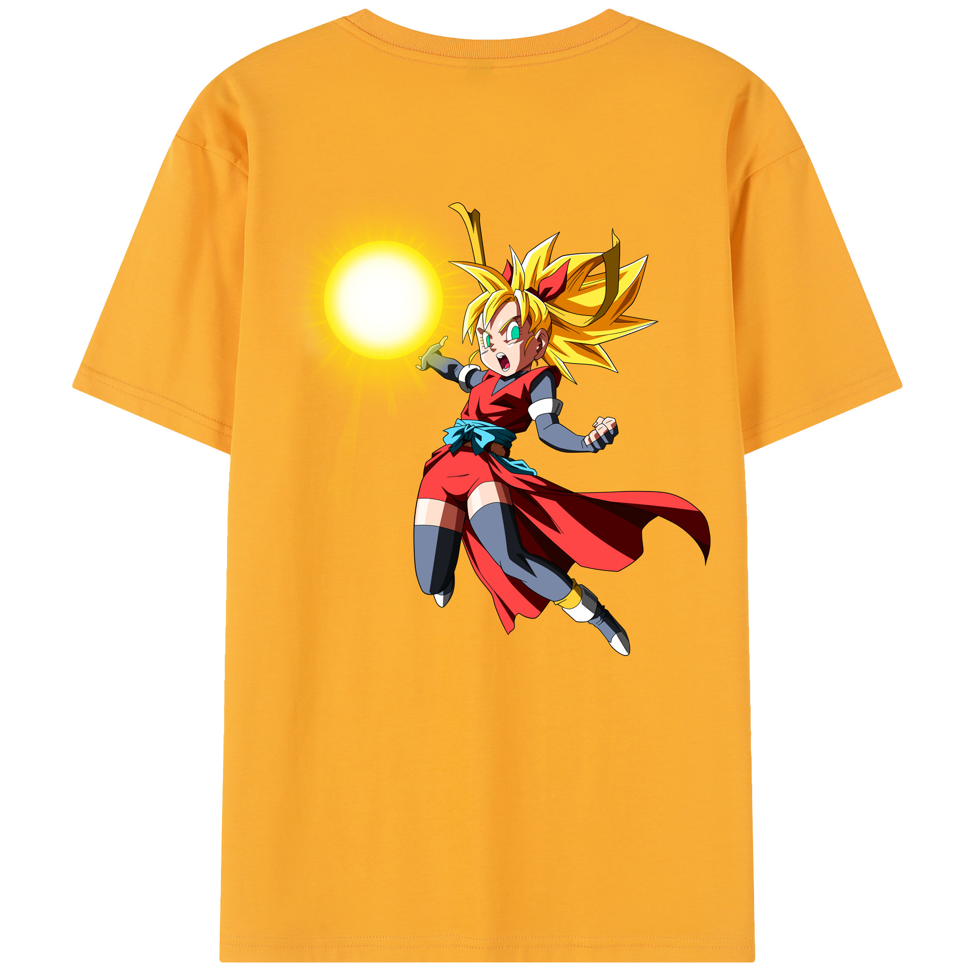 （画像用） ドラゴンボール カリフラ DRAGON BALL Caulifla 綿100％半袖Tシャツ（背面プリント）