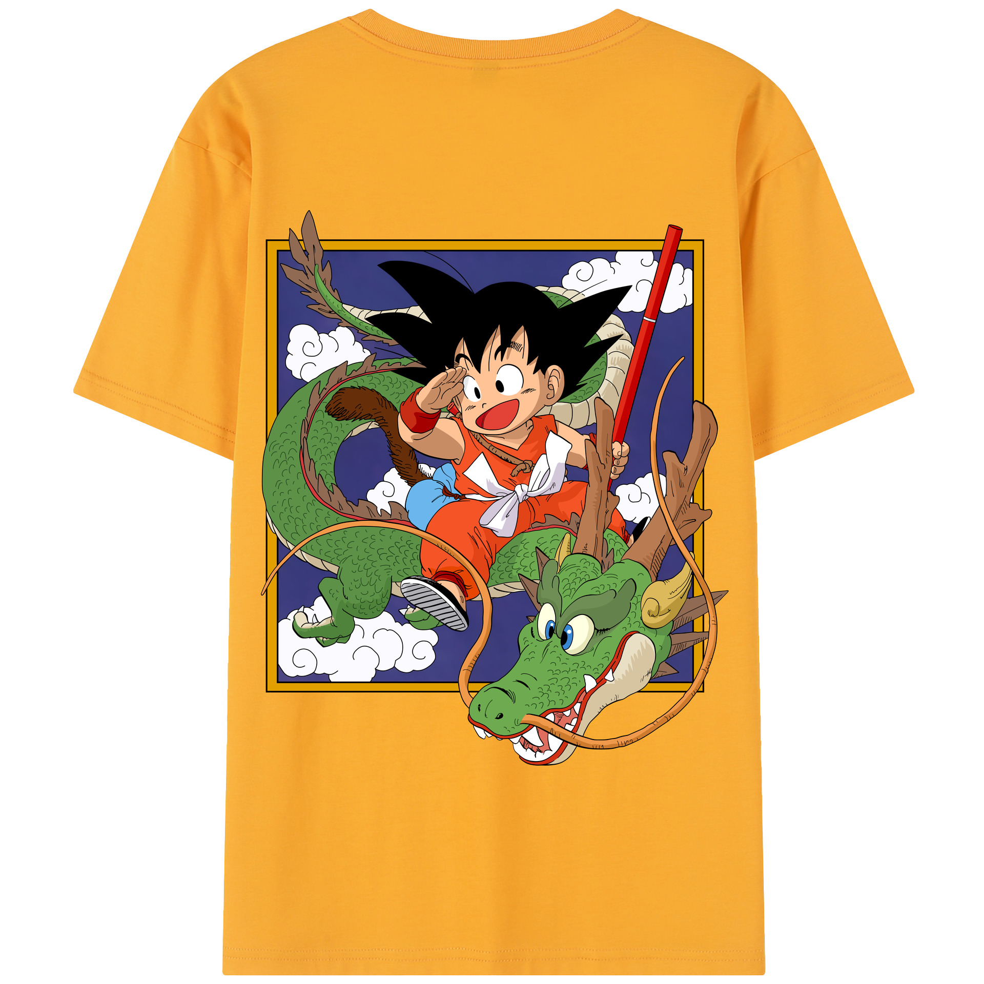 （画像用） ドラゴンボール 孫悟空（そん ごくう）Son Goku カカロット DRAGON BALL Kakarotto 綿100％半袖Tシャツ（背面プリント）