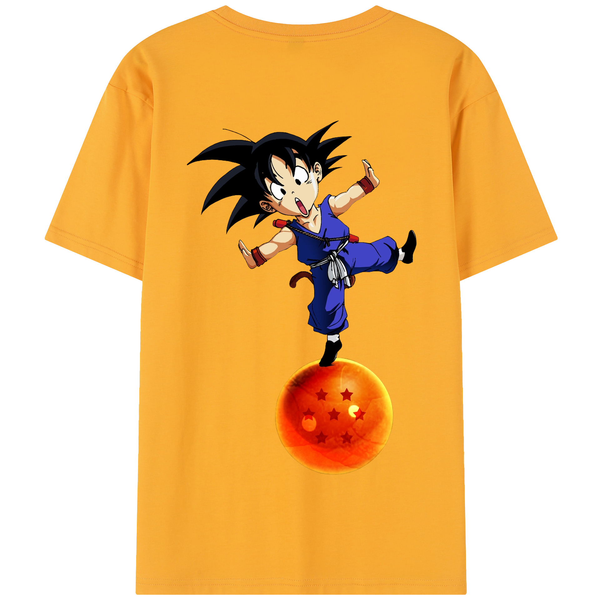 （画像用） ドラゴンボール 孫悟空（そん ごくう）Son Goku カカロット DRAGON BALL Kakarotto 綿100％半袖Tシャツ（背面プリント）