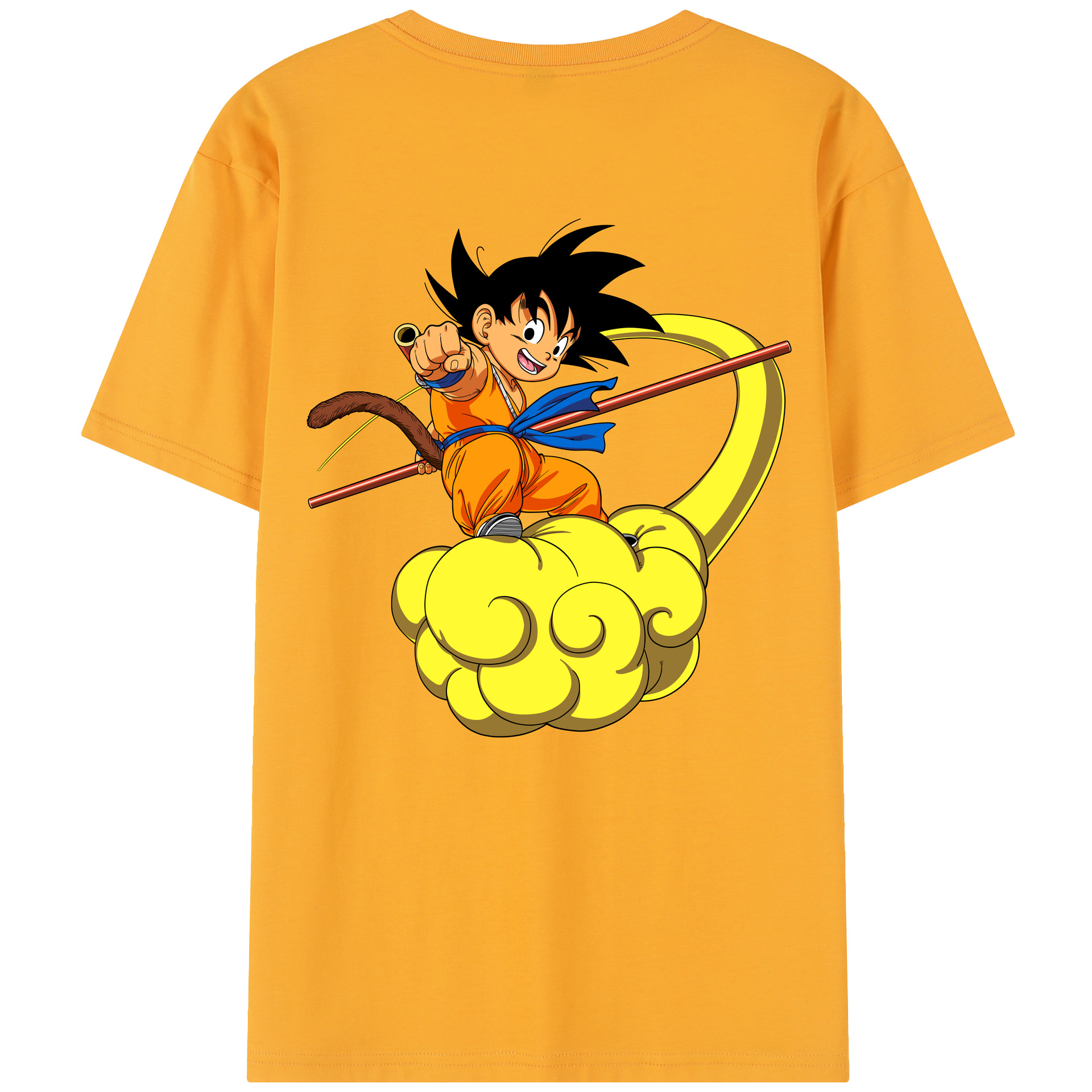 （画像用） ドラゴンボール 孫悟空（そん ごくう）Son Goku カカロット DRAGON BALL Kakarotto 綿100％半袖Tシャツ（背面プリント）