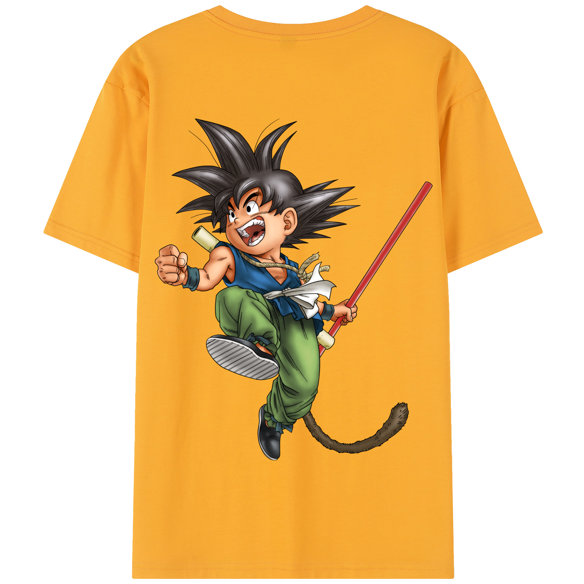 （画像用） ドラゴンボール 孫悟空（そん ごくう）Son Goku カカロット DRAGON BALL Kakarotto 綿100％半袖Tシャツ（背面プリント）
