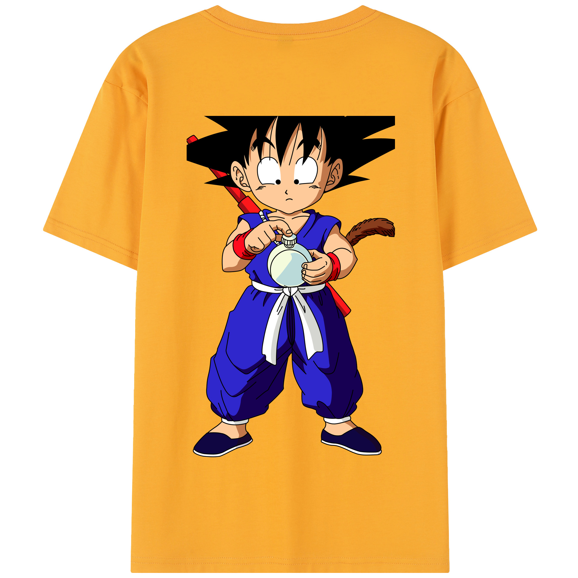 （画像用） ドラゴンボール 孫悟空（そん ごくう）Son Goku カカロット DRAGON BALL Kakarotto 綿100％半袖Tシャツ（背面プリント）