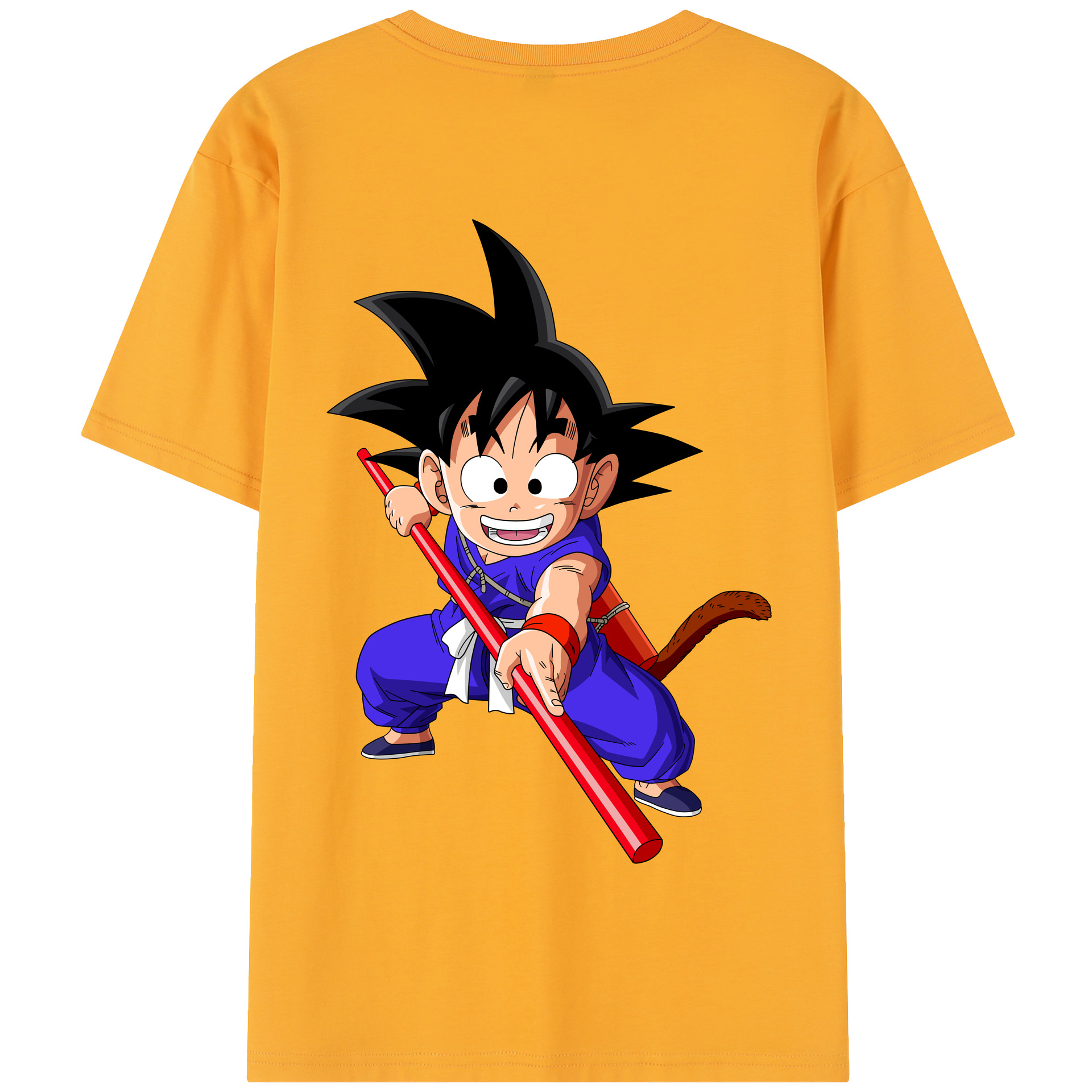 （画像用） ドラゴンボール 孫悟空（そん ごくう）Son Goku カカロット DRAGON BALL Kakarotto 綿100％半袖Tシャツ（背面プリント）