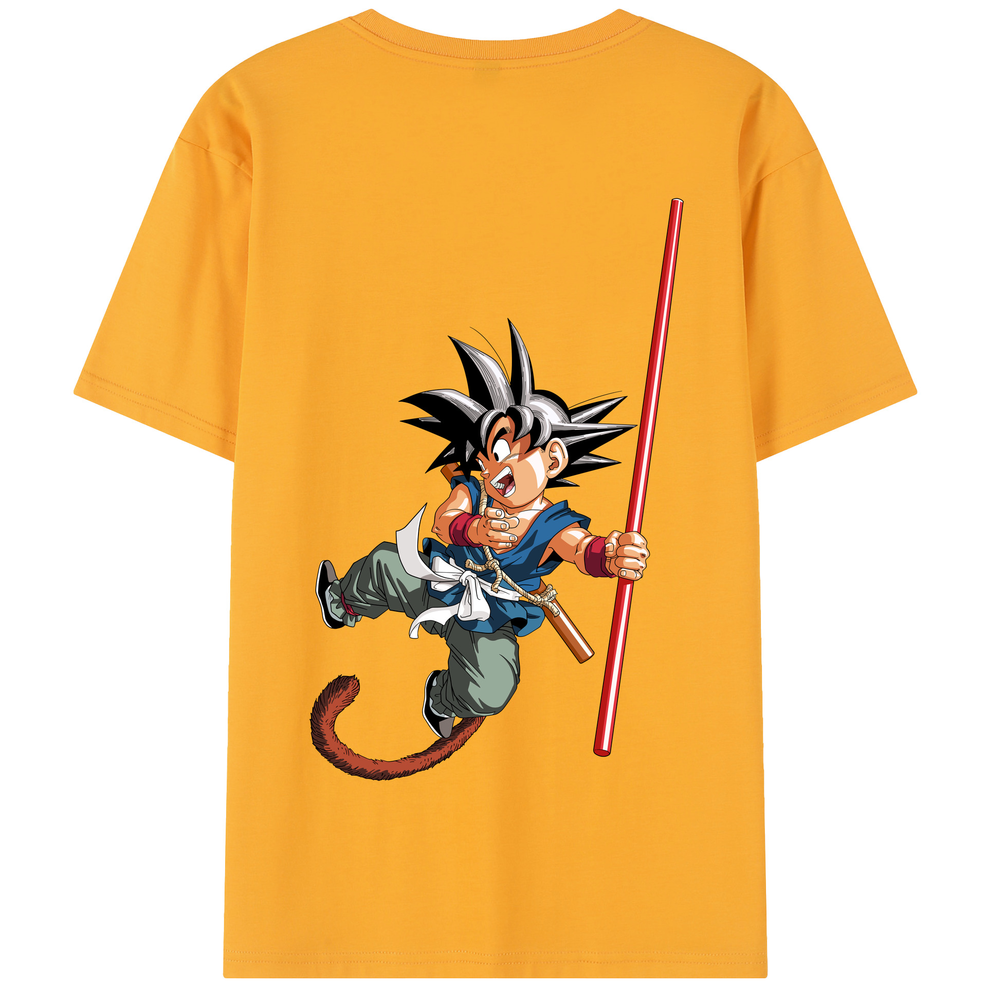 （画像用） ドラゴンボール 孫悟空（そん ごくう）Son Goku カカロット DRAGON BALL Kakarotto 綿100％半袖Tシャツ（背面プリント）