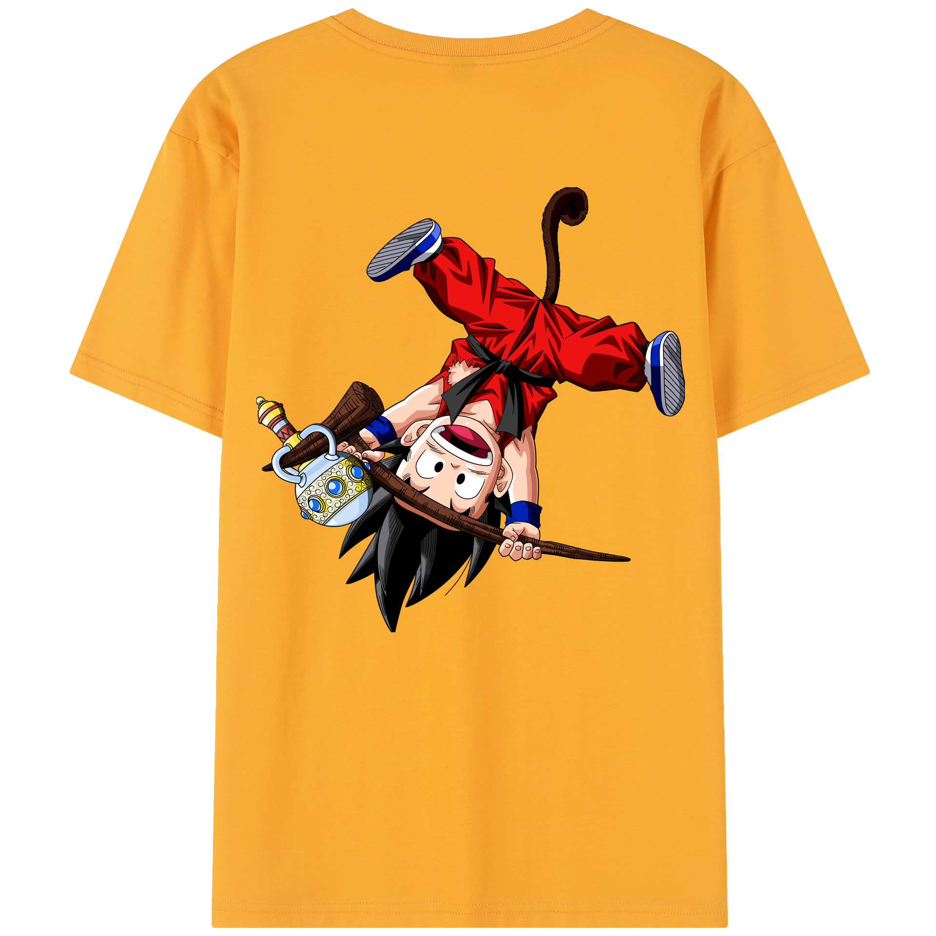 （画像用） ドラゴンボール 孫悟空（そん ごくう）Son Goku カカロット DRAGON BALL Kakarotto 綿100％半袖Tシャツ（背面プリント）