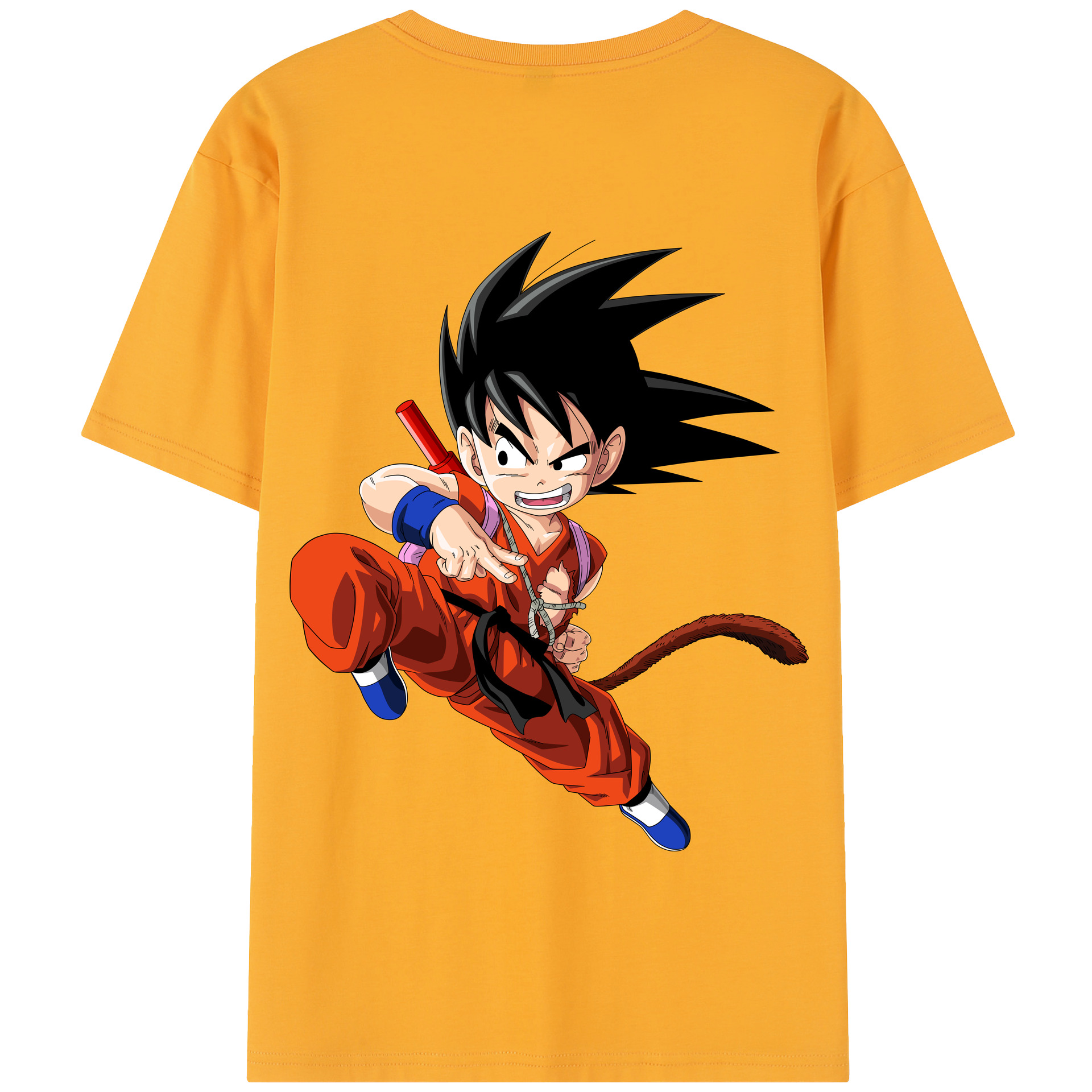（画像用） ドラゴンボール 孫悟空（そん ごくう）Son Goku カカロット DRAGON BALL Kakarotto 綿100％半袖Tシャツ（背面プリント）
