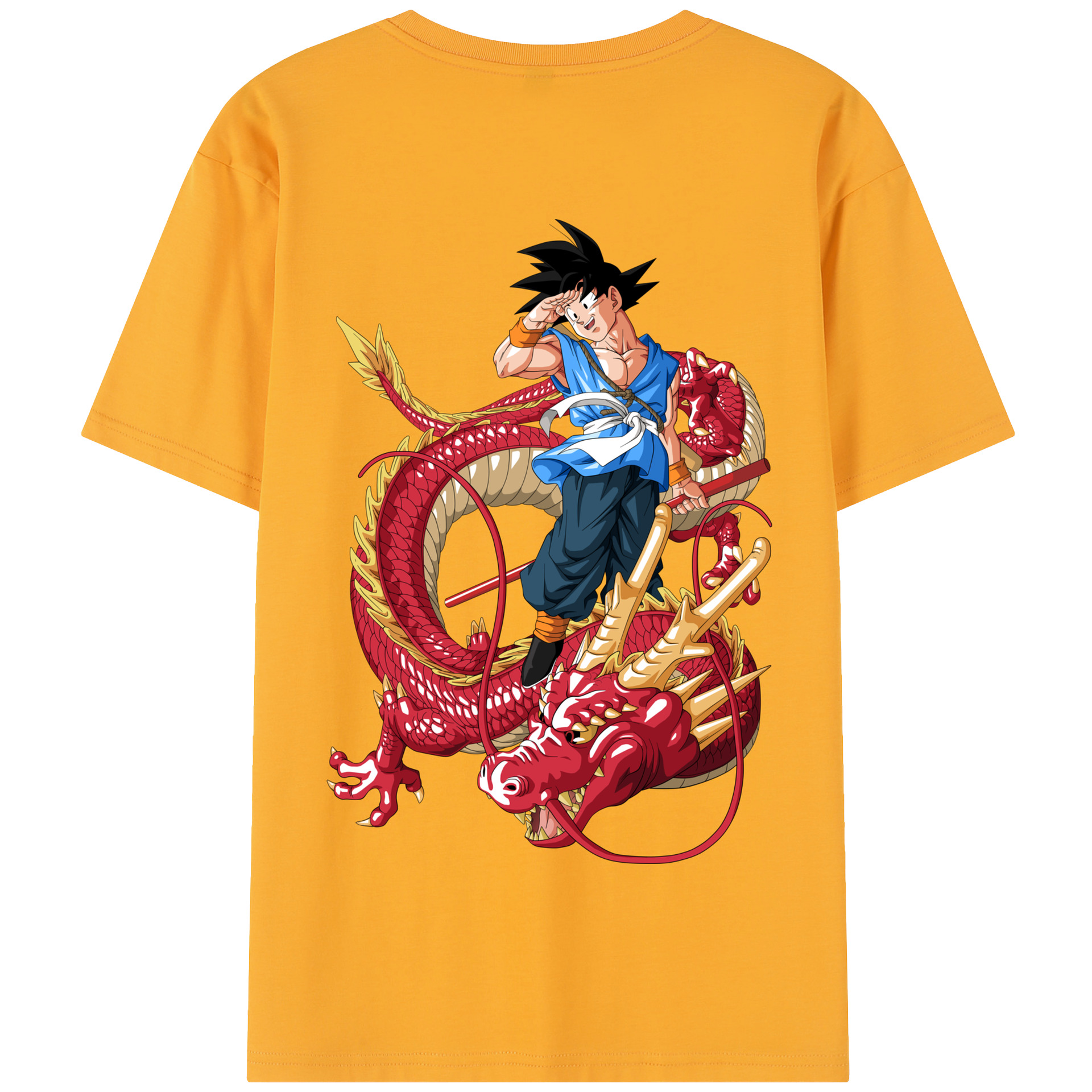 （画像用） ドラゴンボール 孫悟空（そん ごくう）Son Goku カカロット DRAGON BALL Kakarotto 綿100％半袖Tシャツ（背面プリント）