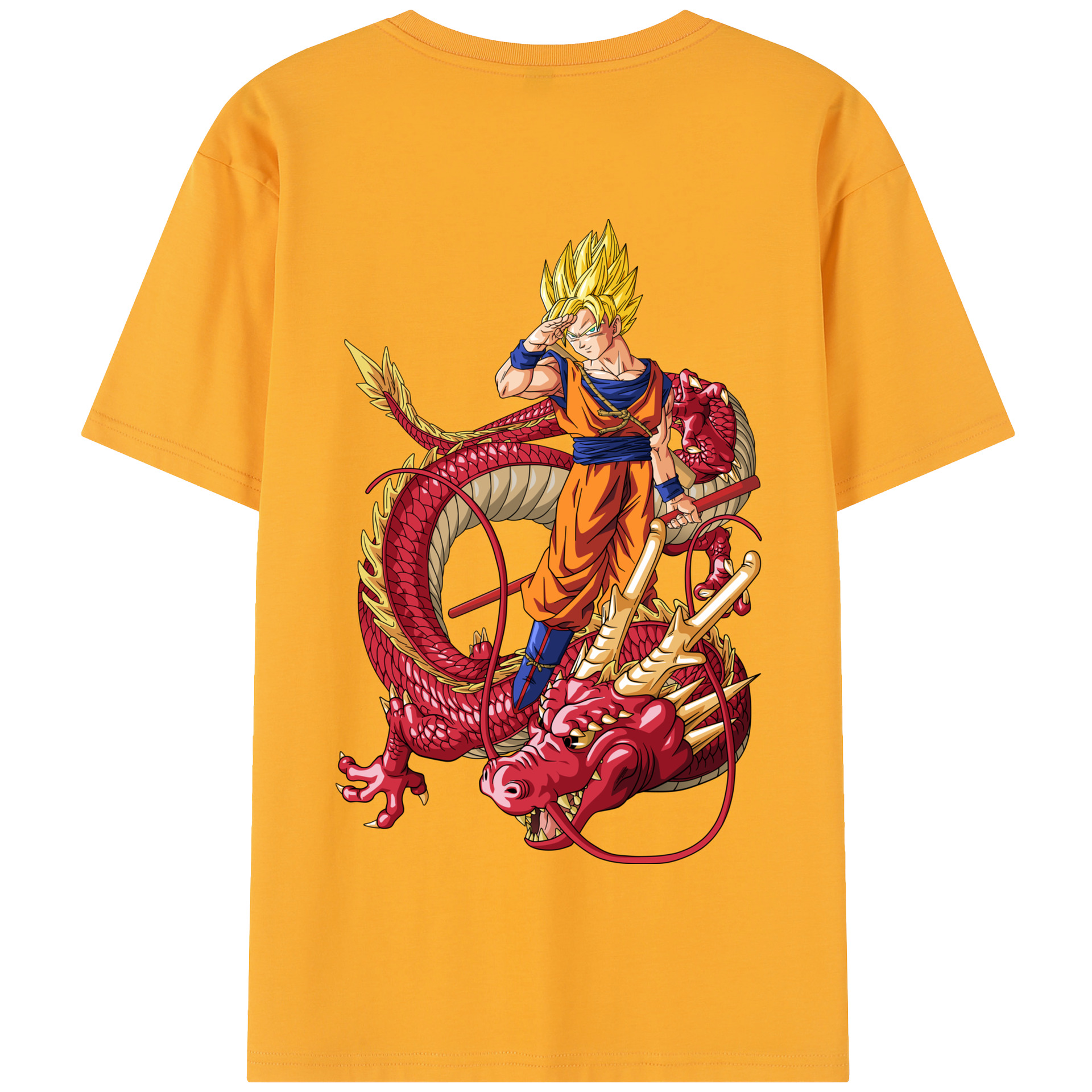 （画像用） ドラゴンボール 孫悟空（そん ごくう）Son Goku カカロット DRAGON BALL Kakarotto 綿100％半袖Tシャツ（背面プリント）