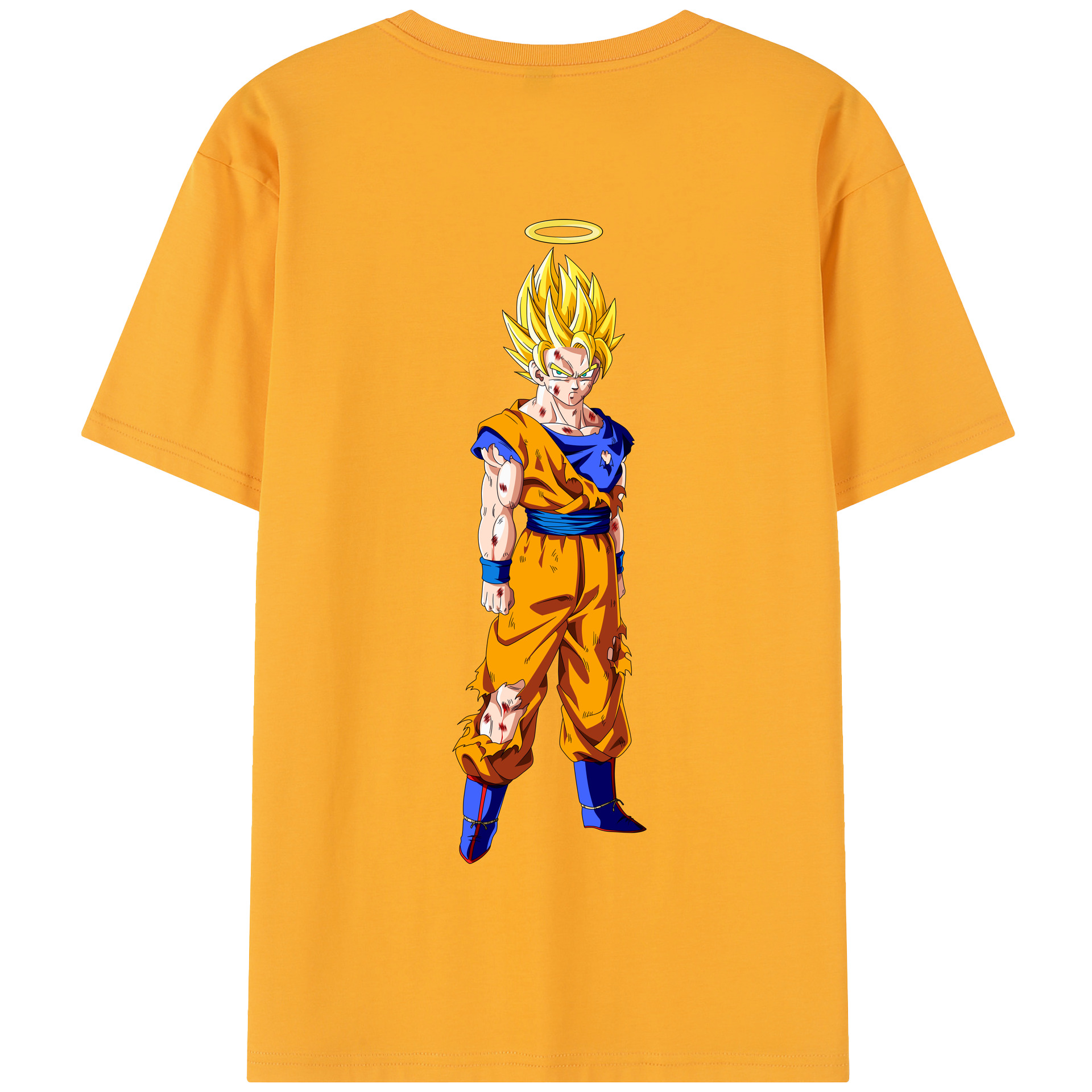 （画像用） ドラゴンボール 孫悟空（そん ごくう）Son Goku カカロット DRAGON BALL Kakarotto 綿100％半袖Tシャツ（背面プリント）