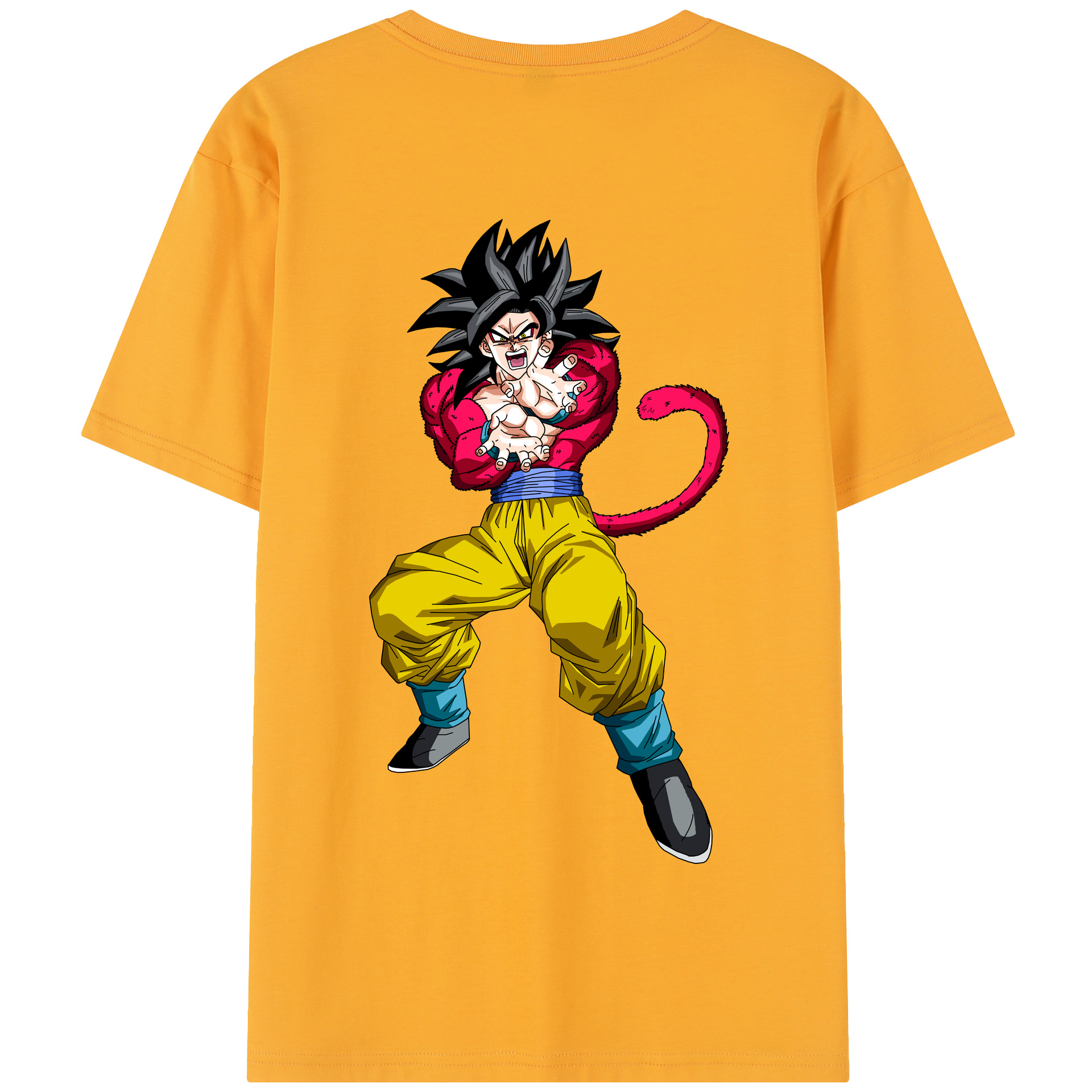 （画像用） ドラゴンボール 孫悟空（そん ごくう）Son Goku カカロット DRAGON BALL Kakarotto 綿100％半袖Tシャツ（背面プリント）