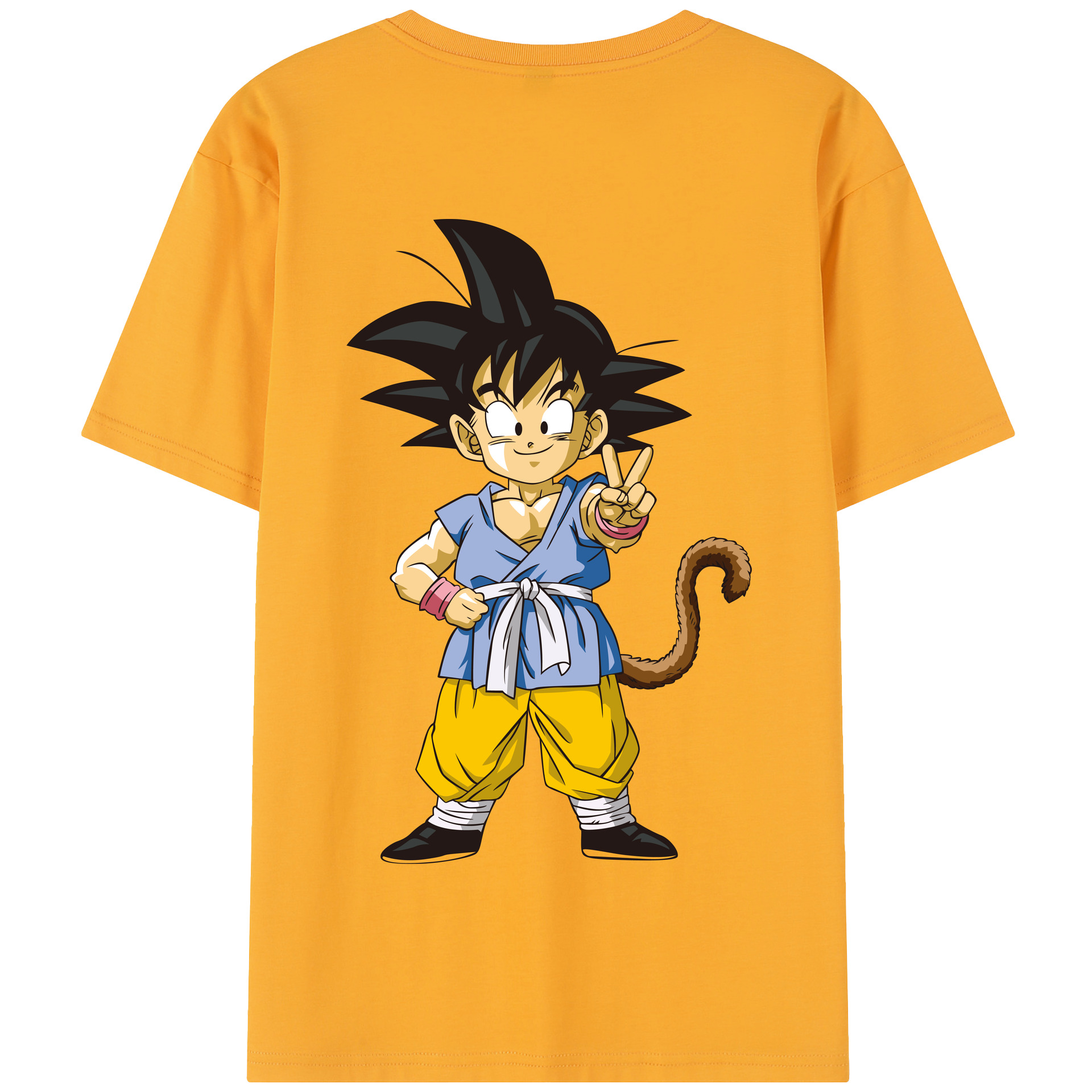 （画像用） ドラゴンボール 孫悟空（そん ごくう）Son Goku カカロット DRAGON BALL Kakarotto 綿100％半袖Tシャツ（背面プリント）