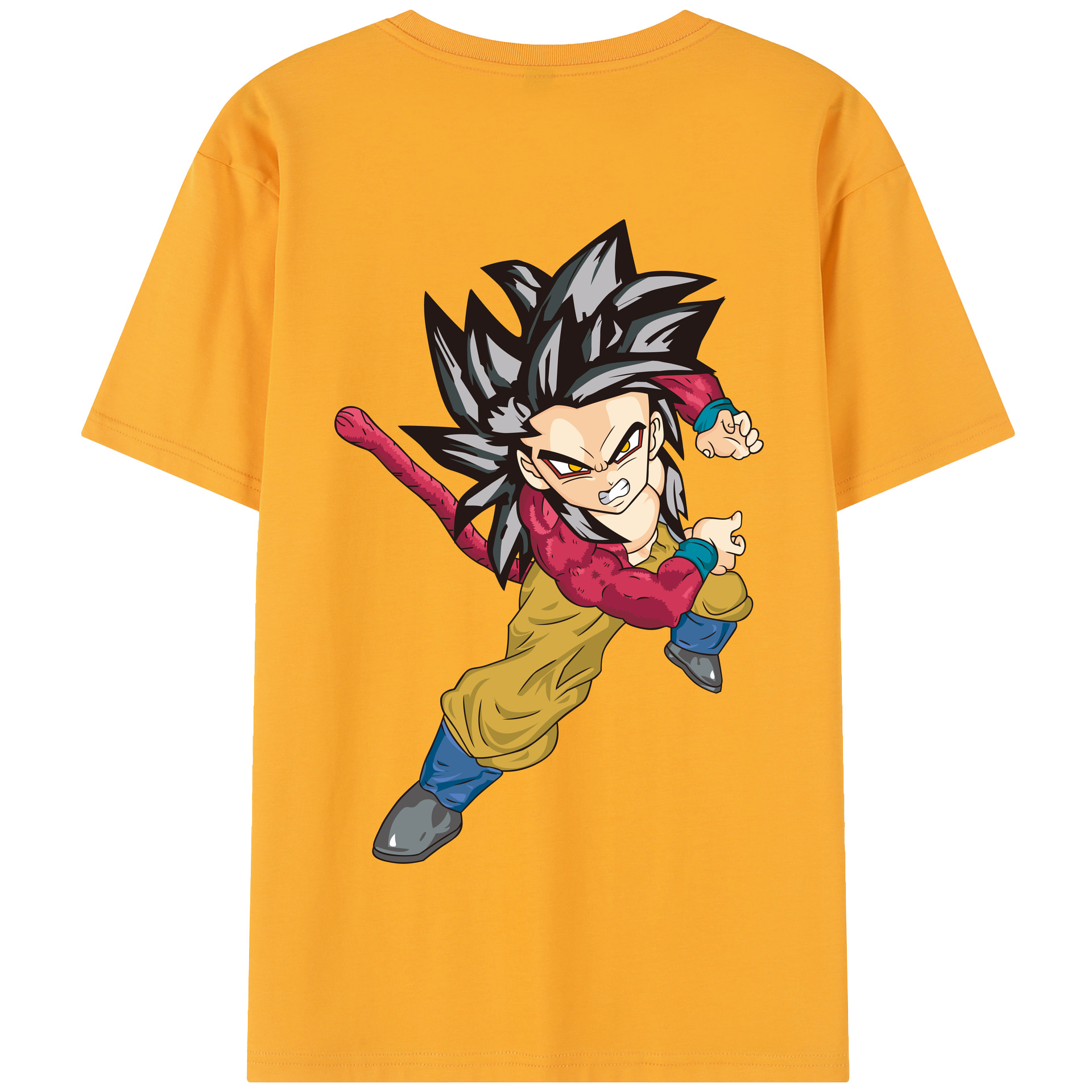 （画像用） ドラゴンボール 孫悟空（そん ごくう）Son Goku カカロット DRAGON BALL Kakarotto 綿100％半袖Tシャツ（背面プリント）