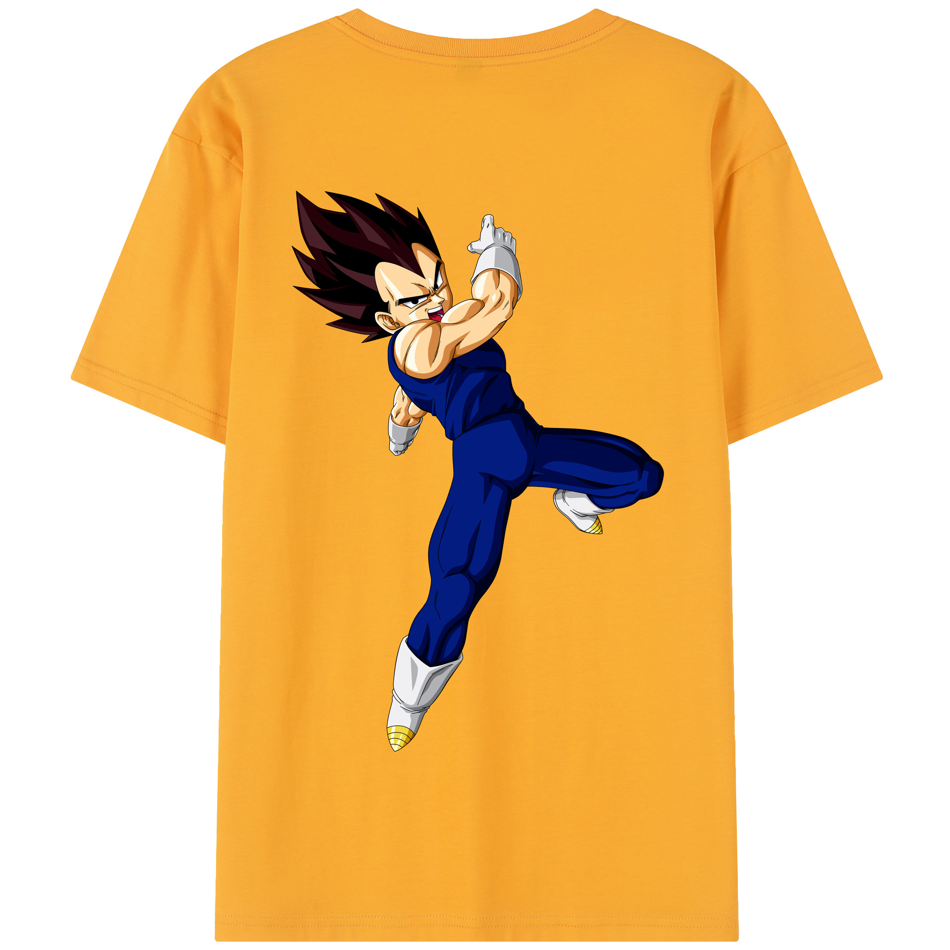 （画像用） ドラゴンボール ベジータ四世（Bejīta Yonsei）DRAGON BALL Vegeta IV 綿100％半袖Tシャツ（背面プリント）