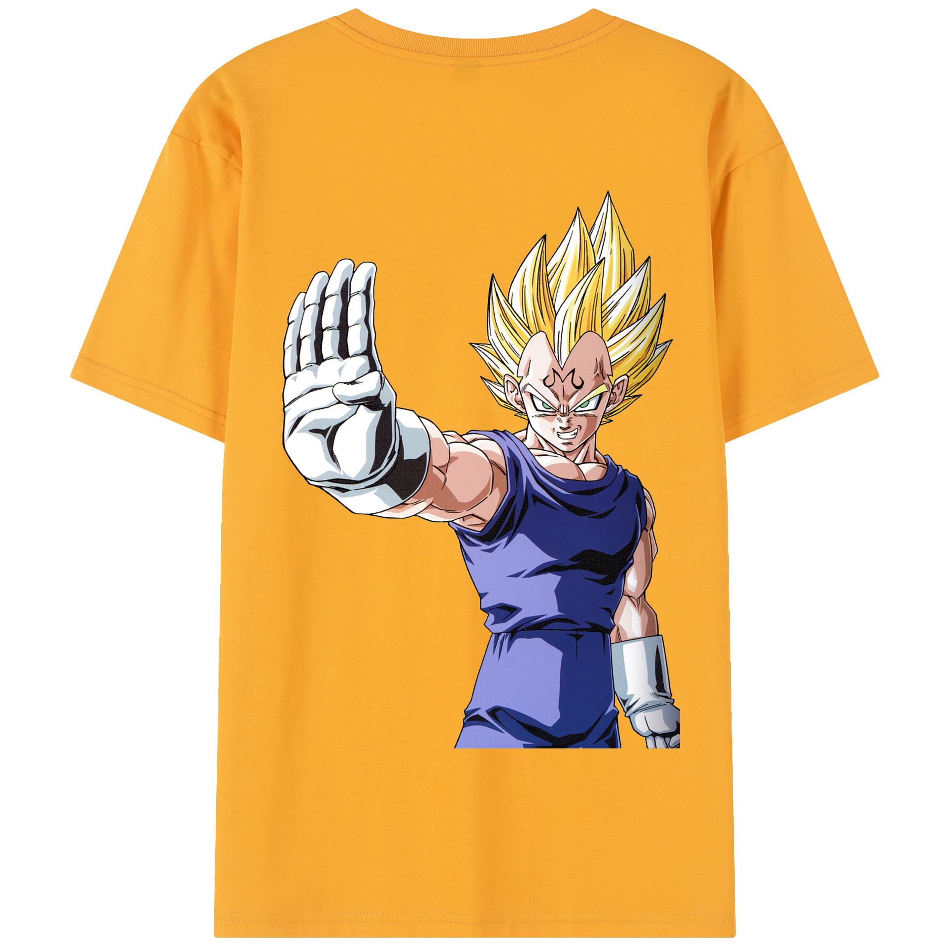 （画像用） ドラゴンボール ベジータ四世（Bejīta Yonsei）DRAGON BALL Vegeta IV 綿100％半袖Tシャツ（背面プリント）