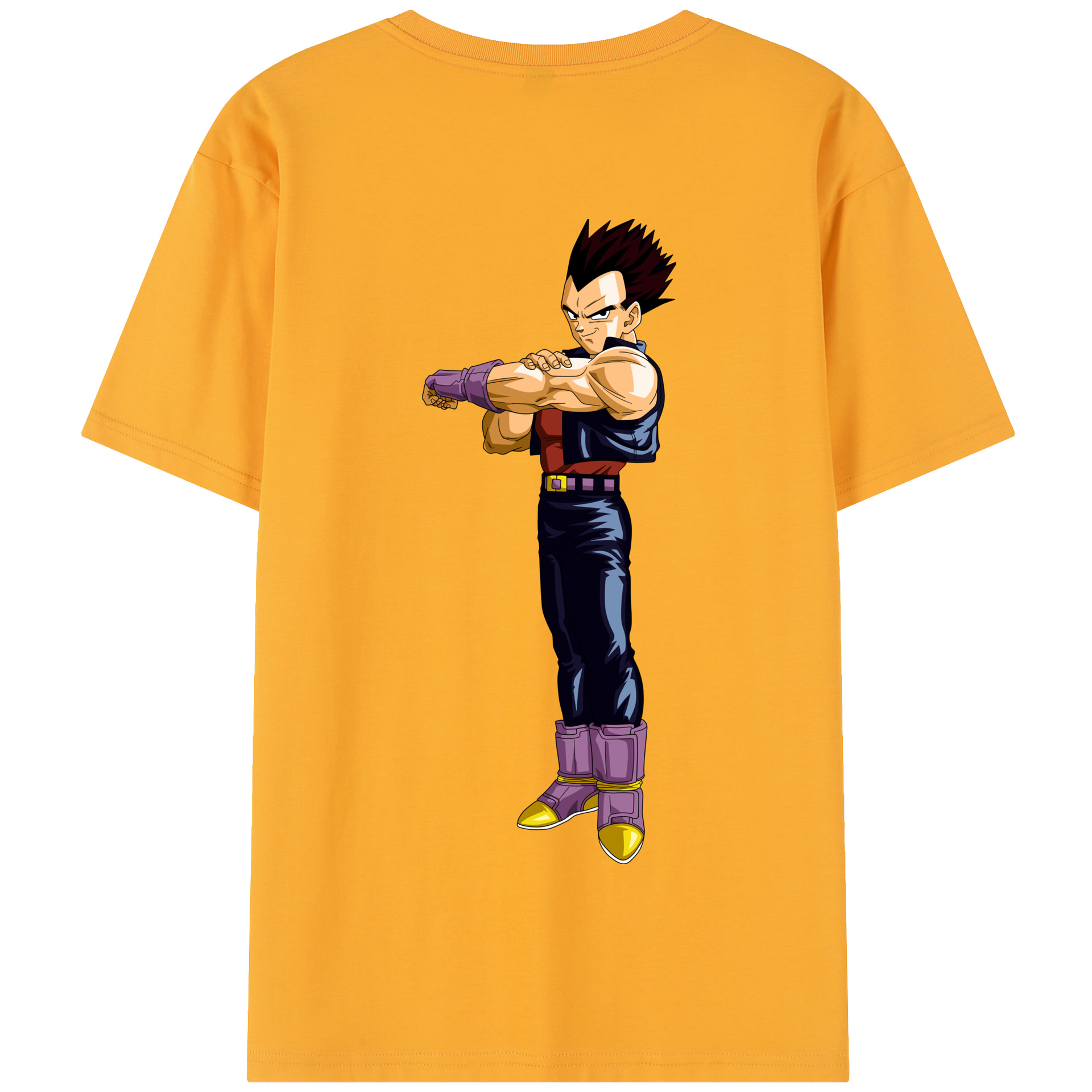 （画像用） ドラゴンボール ベジータ四世（Bejīta Yonsei）DRAGON BALL Vegeta IV 綿100％半袖Tシャツ（背面プリント）