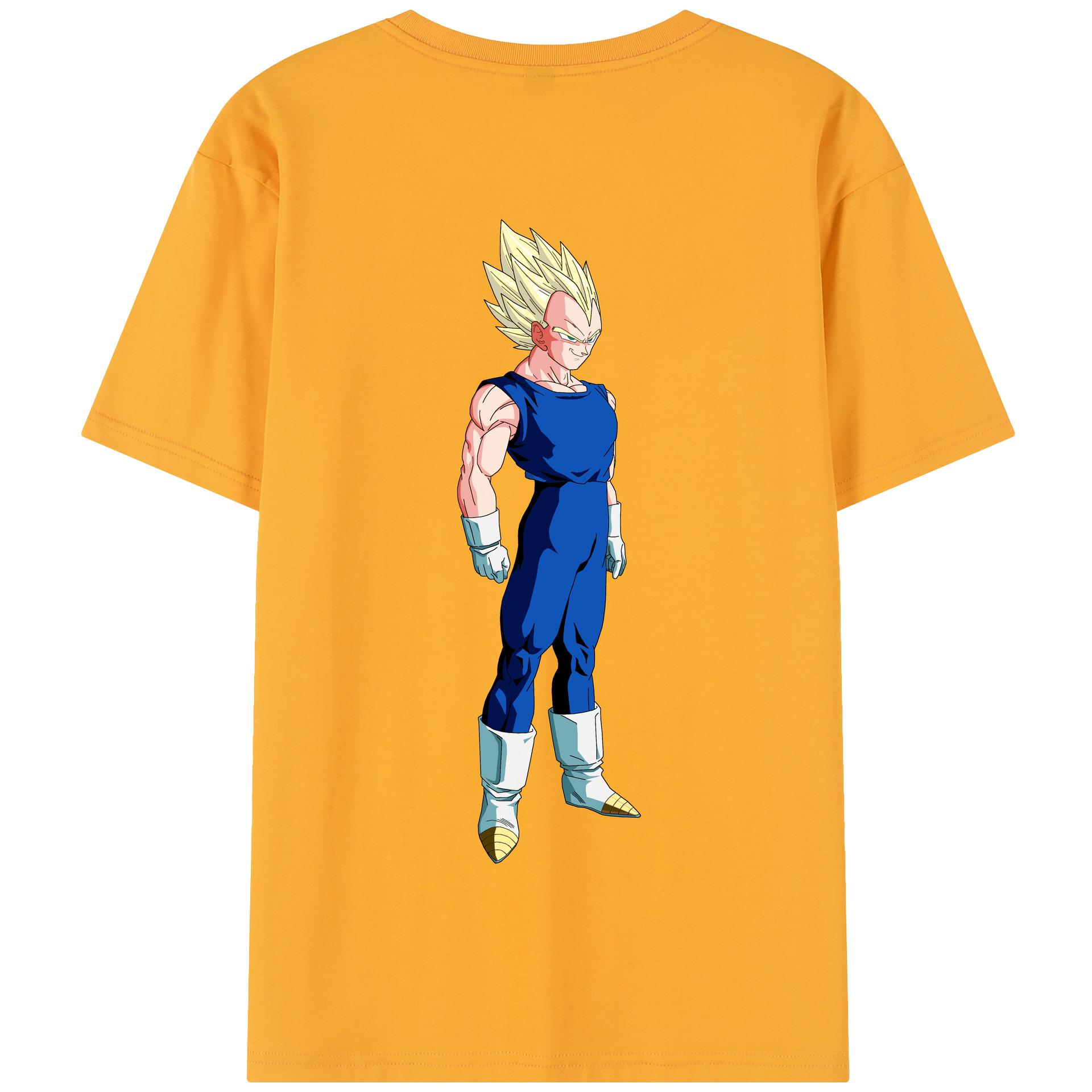 （画像用） ドラゴンボール ベジータ四世（Bejīta Yonsei）DRAGON BALL Vegeta IV 綿100％半袖Tシャツ（背面プリント）