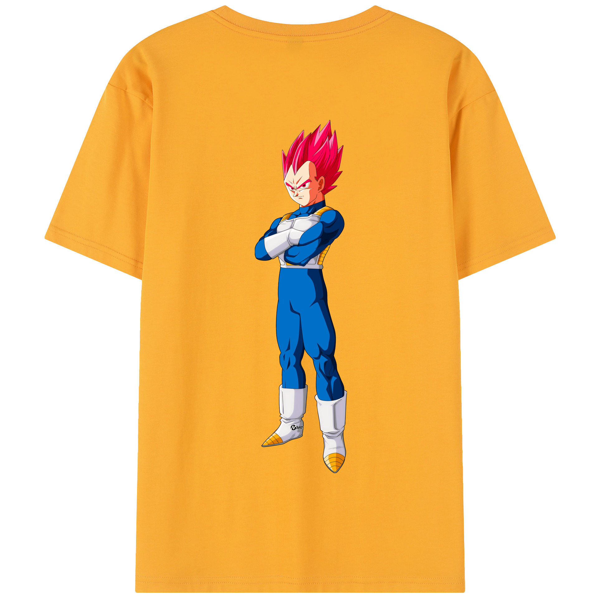 （画像用） ドラゴンボール ベジータ四世（Bejīta Yonsei）DRAGON BALL Vegeta IV 綿100％半袖Tシャツ（背面プリント）