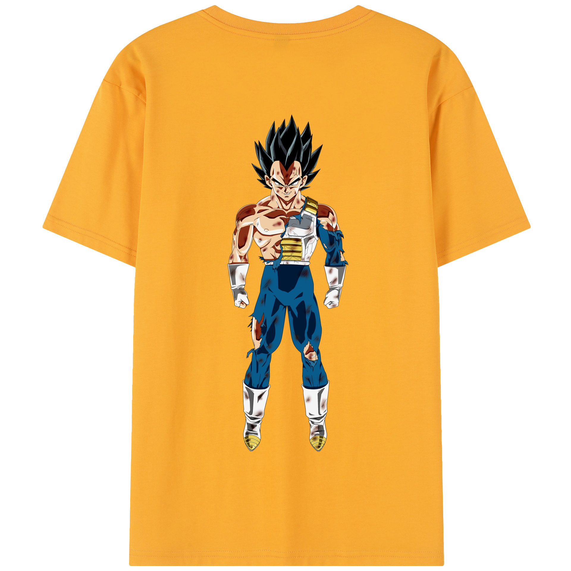 （画像用） ドラゴンボール ベジータ四世（Bejīta Yonsei）DRAGON BALL Vegeta IV 綿100％半袖Tシャツ（背面プリント）