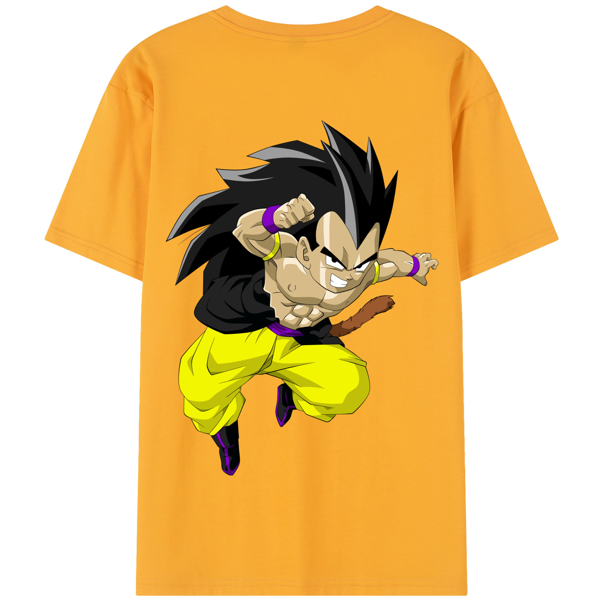 （画像用） ドラゴンボール ベジータ四世（Bejīta Yonsei）DRAGON BALL Vegeta IV 綿100％半袖Tシャツ（背面プリント）