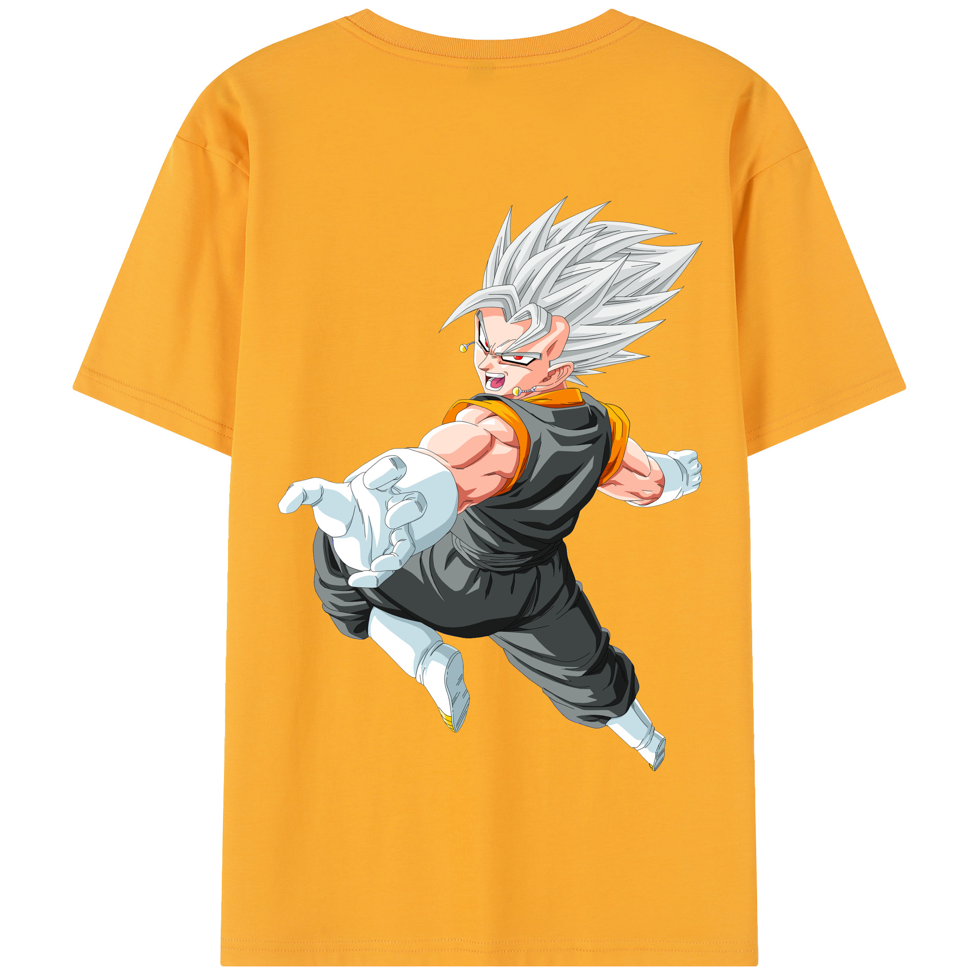 （画像用） ドラゴンボール ベジータ四世（Bejīta Yonsei）DRAGON BALL Vegeta IV 綿100％半袖Tシャツ（背面プリント）