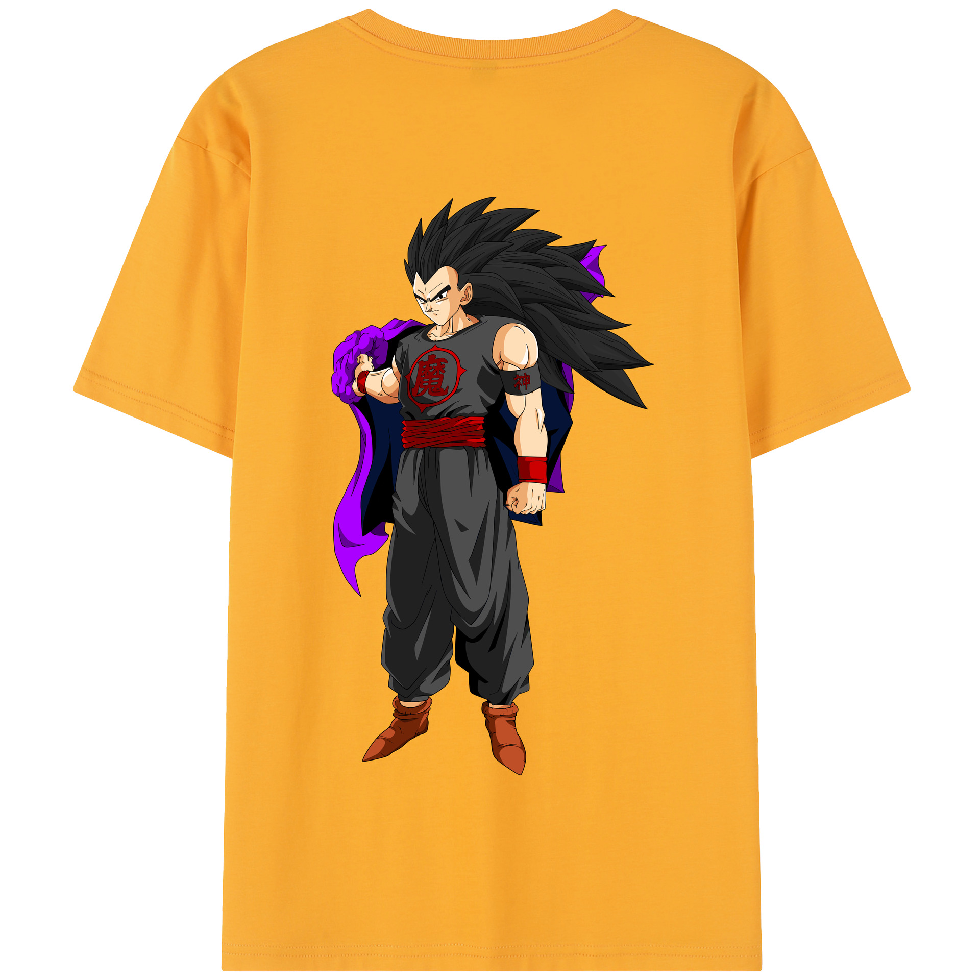 （画像用） ドラゴンボール ベジータ四世（Bejīta Yonsei）DRAGON BALL Vegeta IV 綿100％半袖Tシャツ（背面プリント）