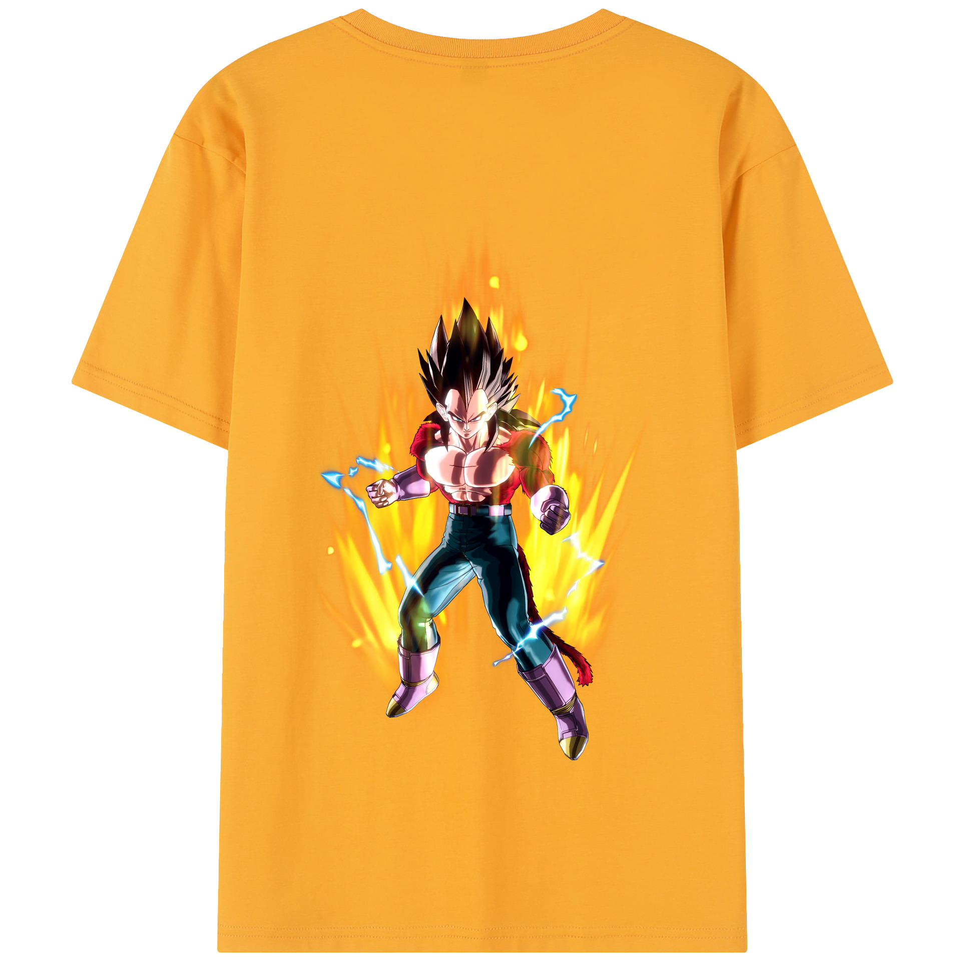 （画像用） ドラゴンボール ベジータ四世（Bejīta Yonsei）DRAGON BALL Vegeta IV 綿100％半袖Tシャツ（背面プリント）