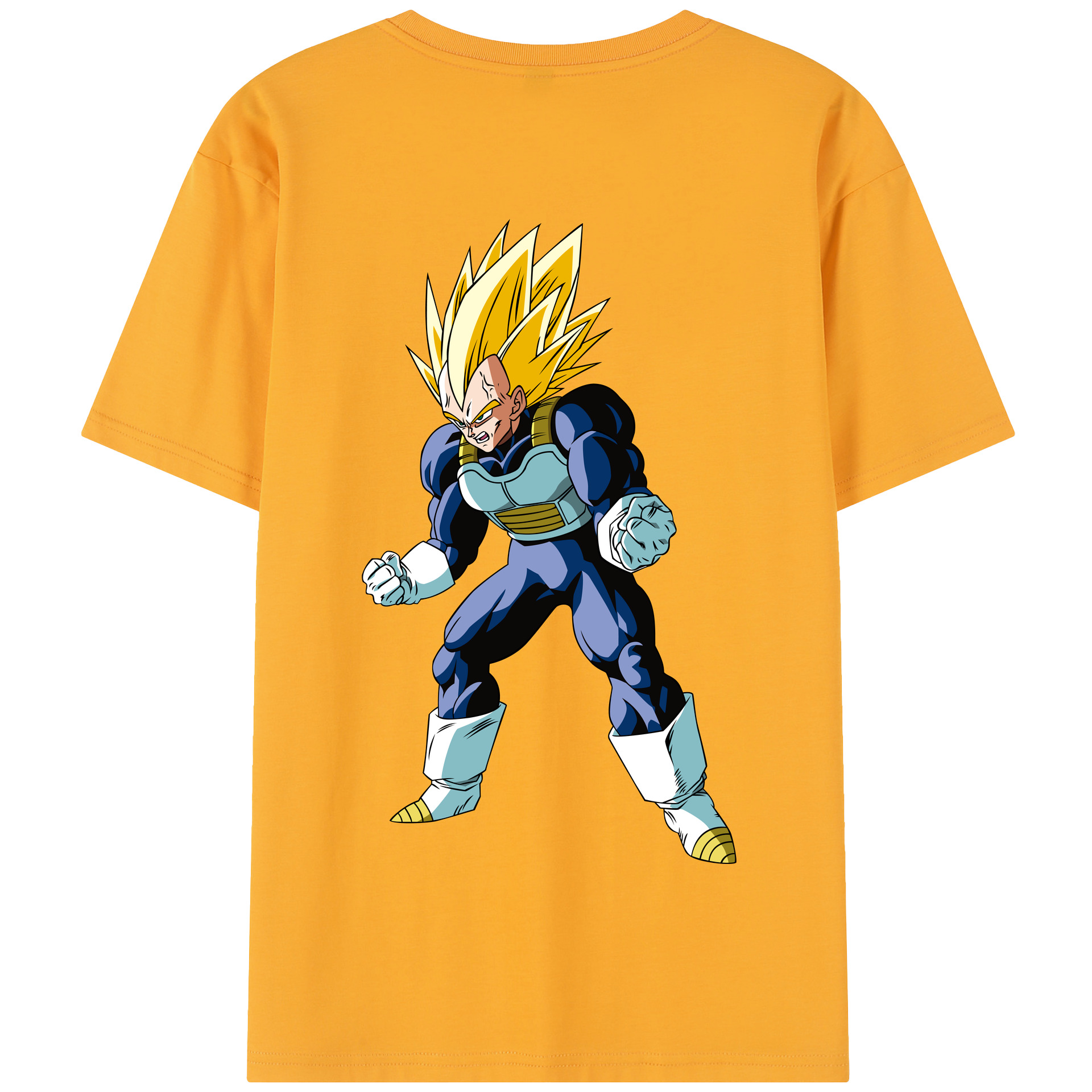 （画像用） ドラゴンボール ベジータ四世（Bejīta Yonsei）DRAGON BALL Vegeta IV 綿100％半袖Tシャツ（背面プリント）