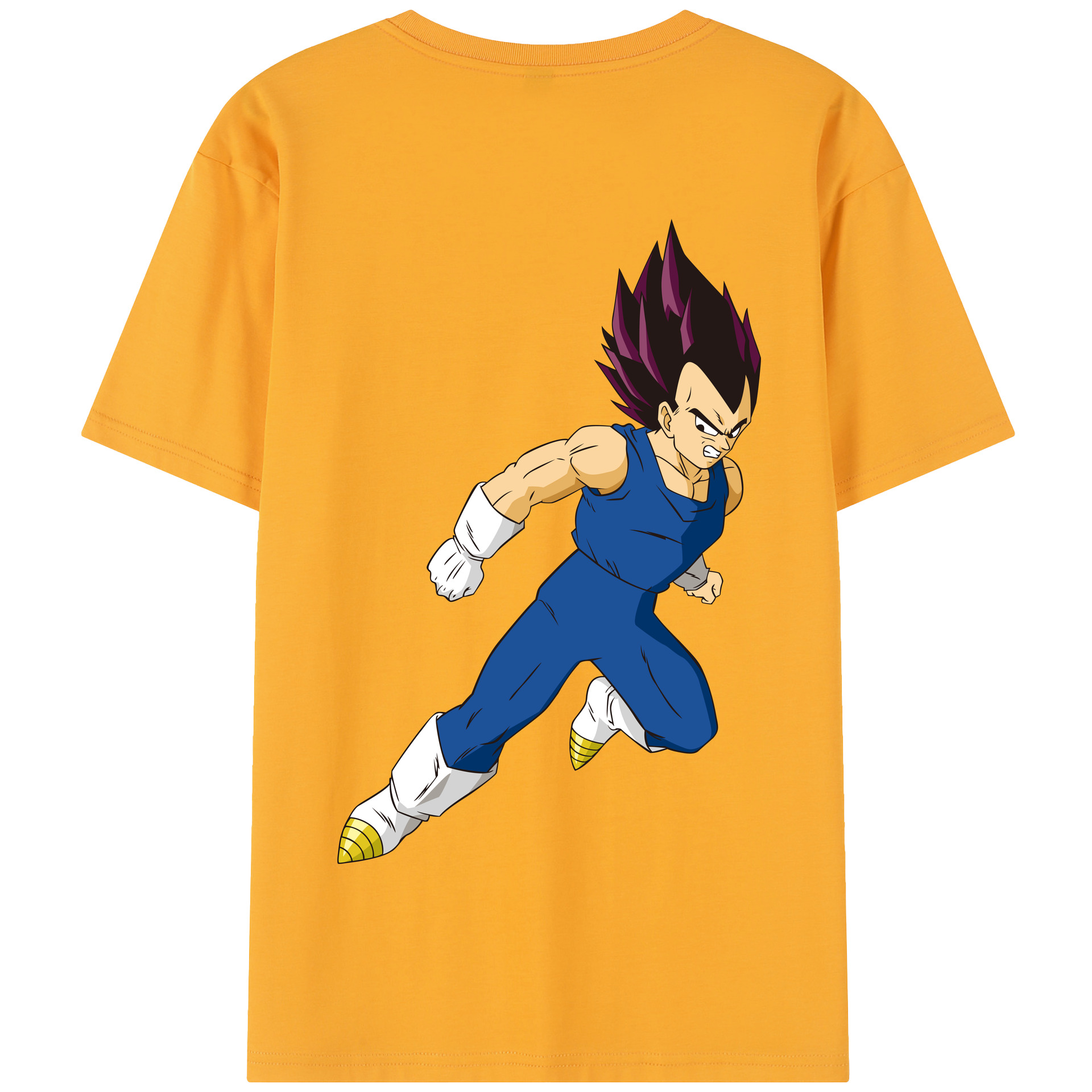 （画像用） ドラゴンボール ベジータ四世（Bejīta Yonsei）DRAGON BALL Vegeta IV 綿100％半袖Tシャツ（背面プリント）