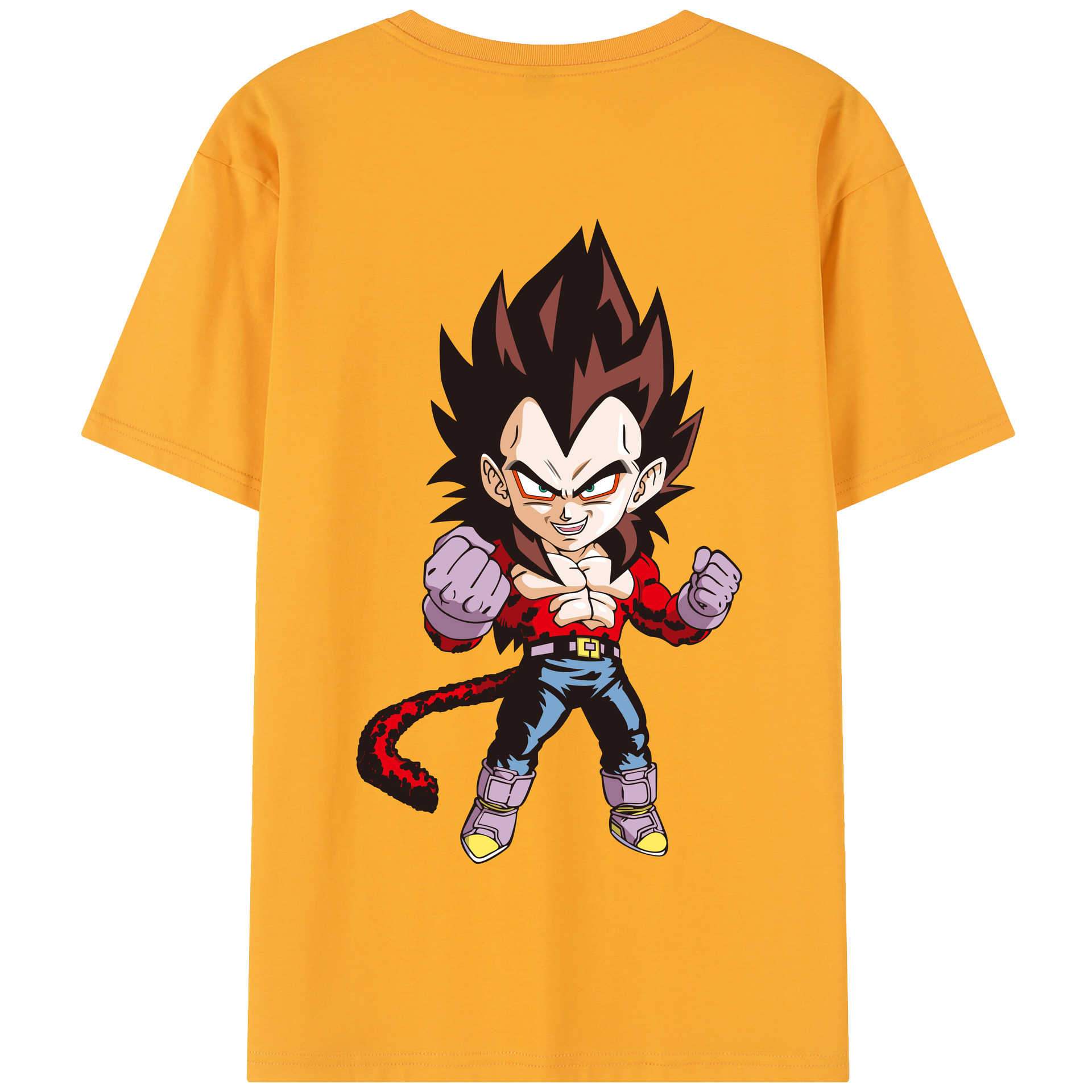 （画像用） ドラゴンボール ベジータ四世（Bejīta Yonsei）DRAGON BALL Vegeta IV 綿100％半袖Tシャツ（背面プリント）