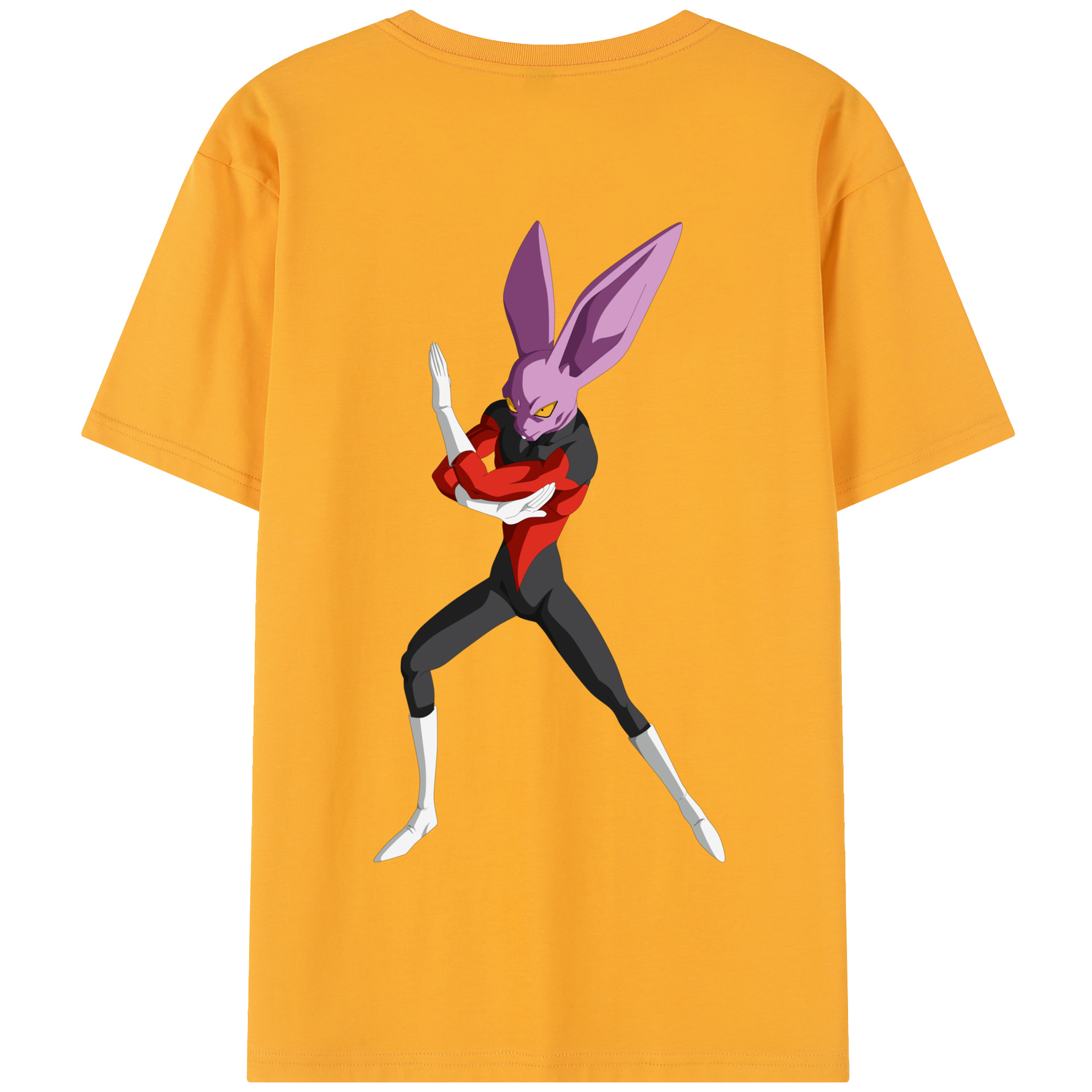 （画像用） ドラゴンボール ビルス 破壊神ビルス DRAGON BALL Beerus Birusu 綿100％半袖Tシャツ（背面プリント）