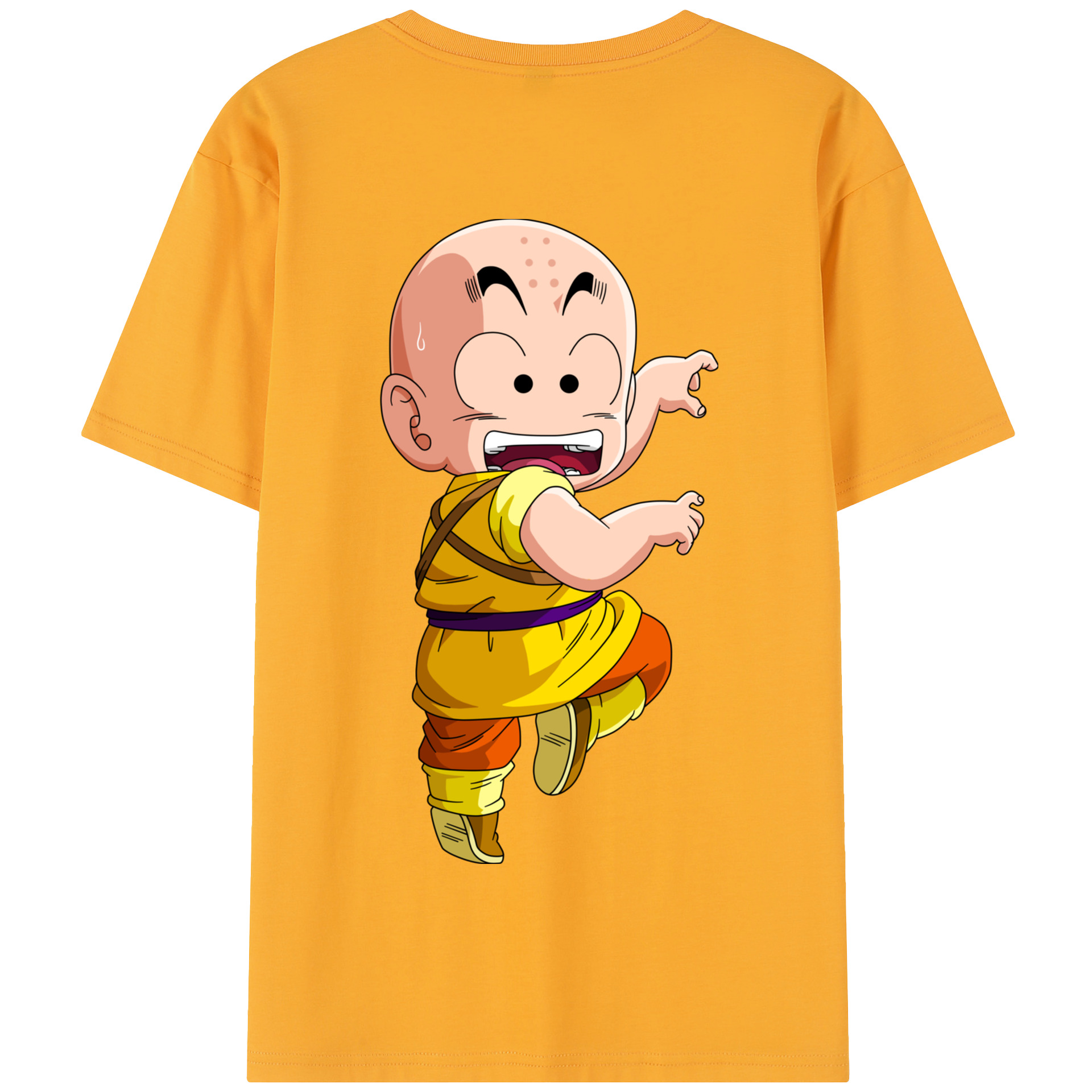 （画像用） ドラゴンボール クリリン DRAGON BALL krillin 綿100％半袖Tシャツ（背面プリント）