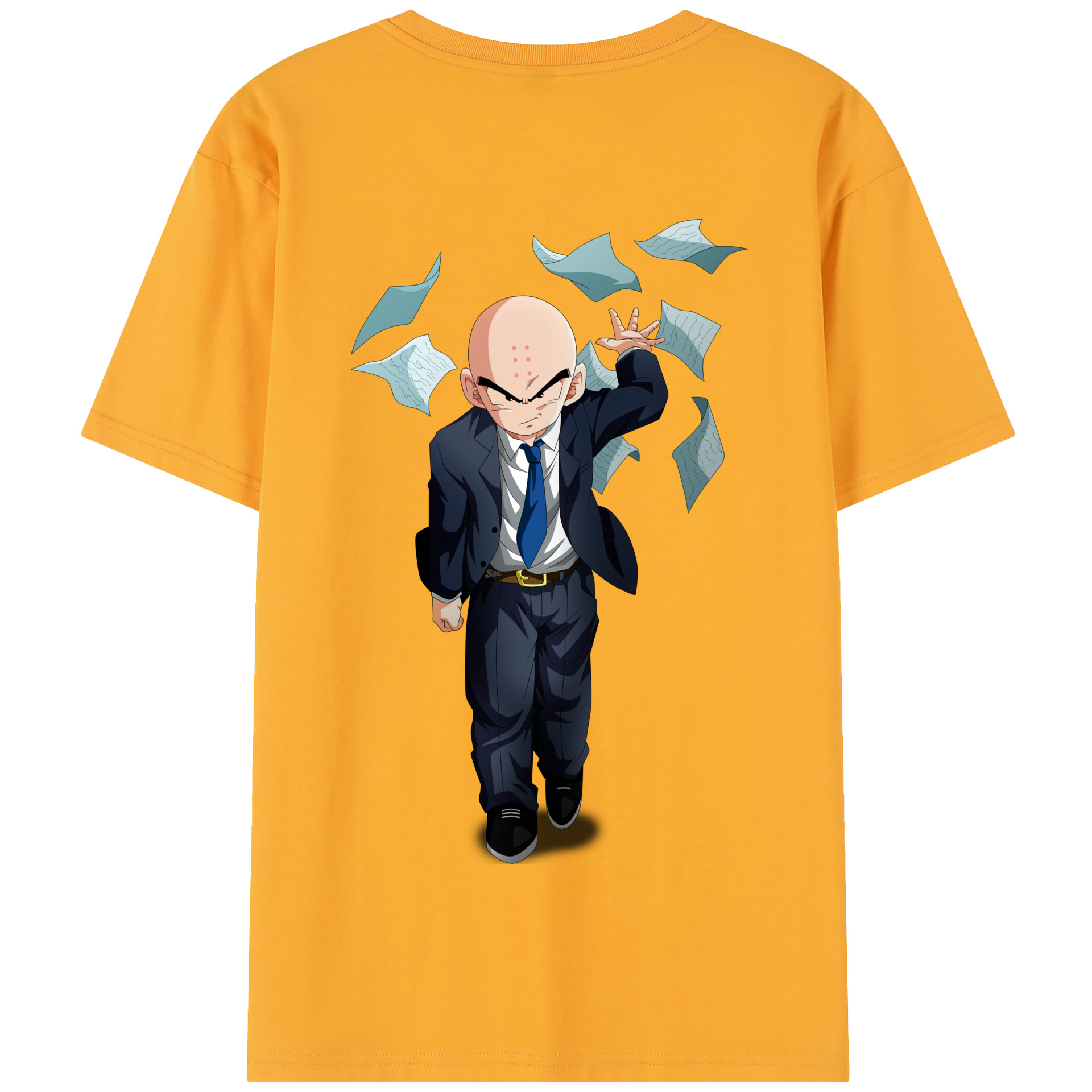 （画像用） ドラゴンボール クリリン DRAGON BALL krillin 綿100％半袖Tシャツ（背面プリント）
