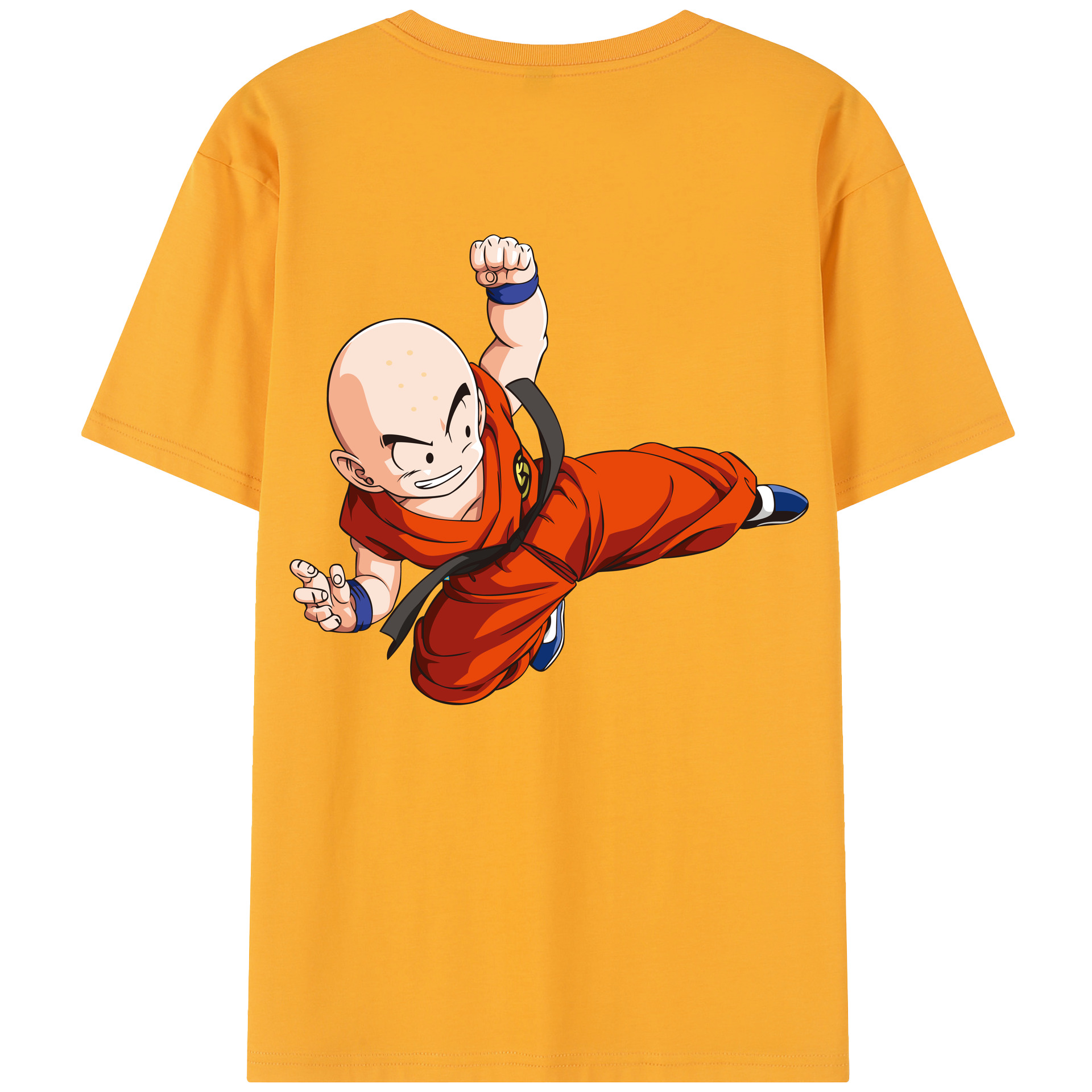 （画像用） ドラゴンボール クリリン DRAGON BALL krillin 綿100％半袖Tシャツ（背面プリント）