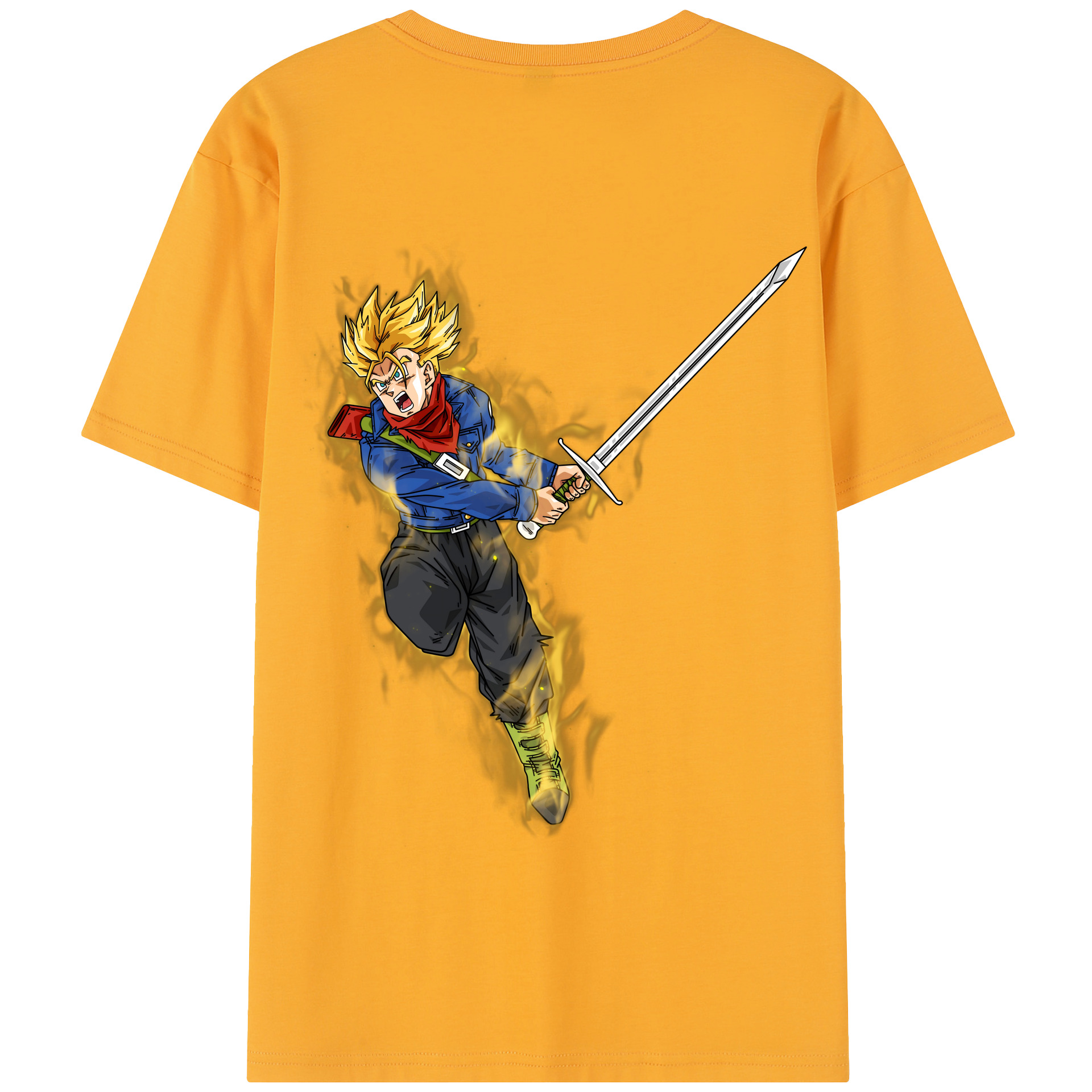 （画像用） ドラゴンボール トランクス（Torankusu）DRAGON BALL Trunks 綿100％半袖Tシャツ（背面プリント）