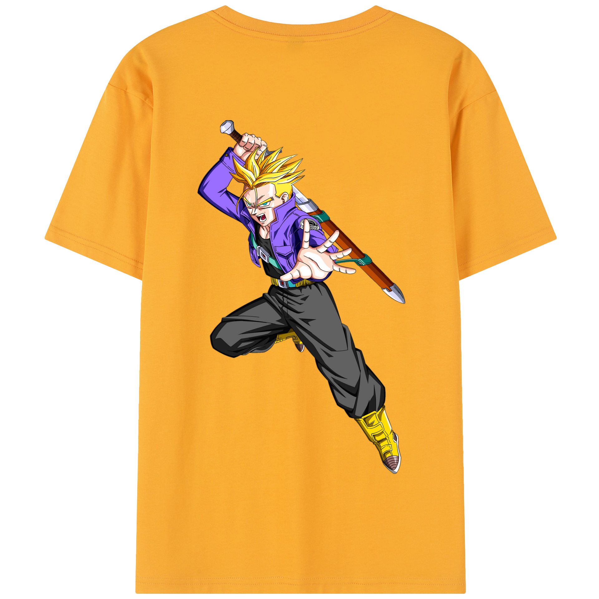 （画像用） ドラゴンボール トランクス（Torankusu）DRAGON BALL Trunks 綿100％半袖Tシャツ（背面プリント）