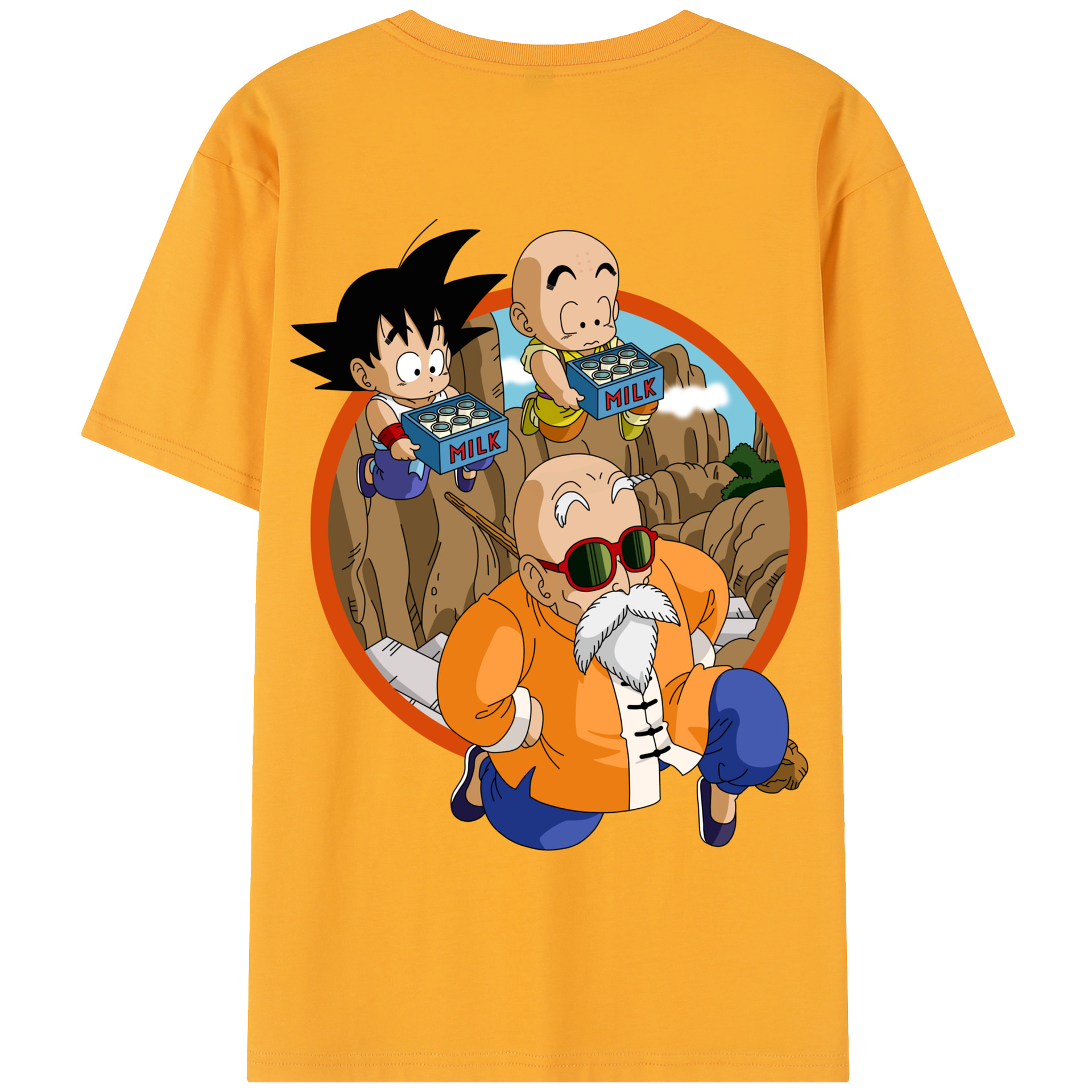 （画像用） ドラゴンボール 亀仙人（かめせんにん） DRAGON BALL Master Roshi Kame Sennin 綿100％半袖Tシャツ（背面プリント）