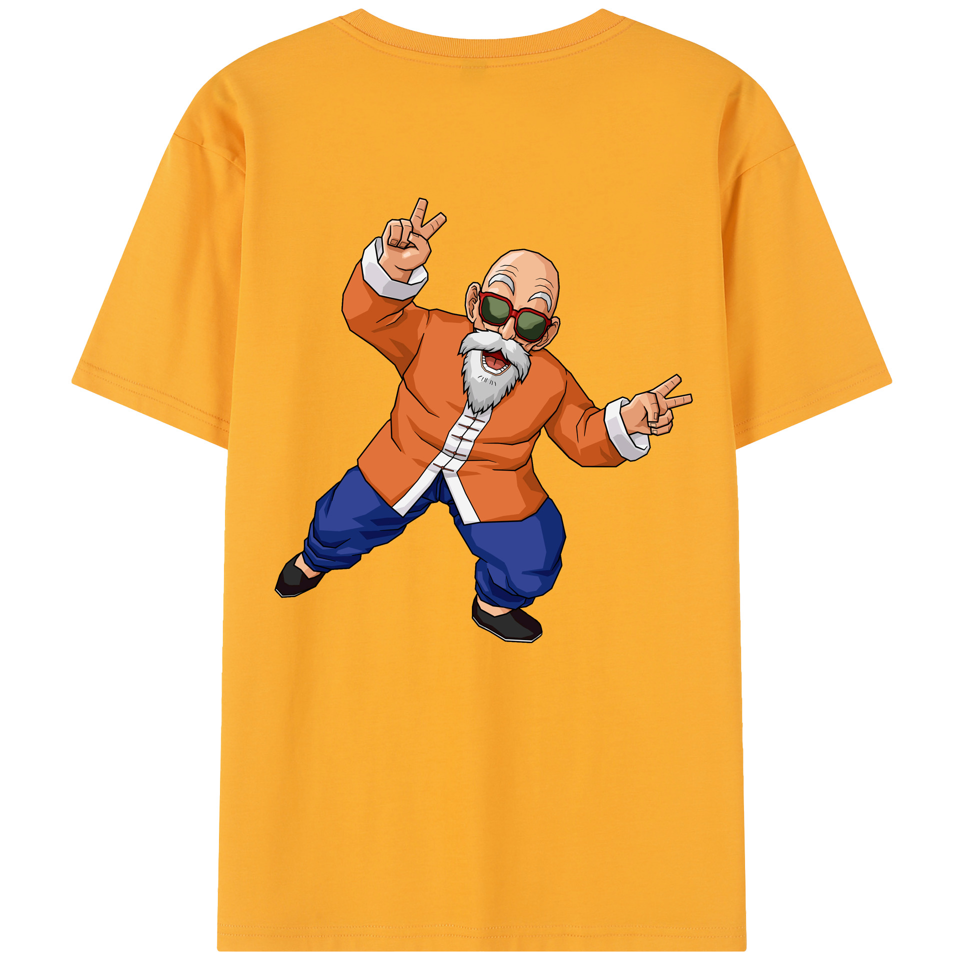（画像用） ドラゴンボール 亀仙人（かめせんにん） DRAGON BALL Master Roshi Kame Sennin 綿100％半袖Tシャツ（背面プリント）