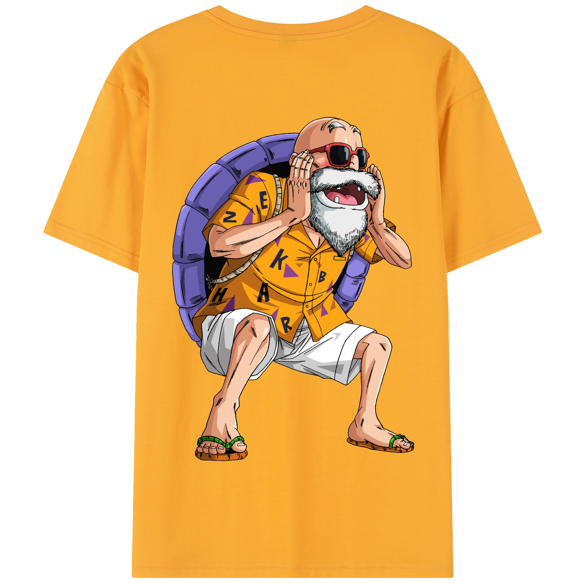 （画像用） ドラゴンボール 亀仙人（かめせんにん） DRAGON BALL Master Roshi Kame Sennin 綿100％半袖Tシャツ（背面プリント）