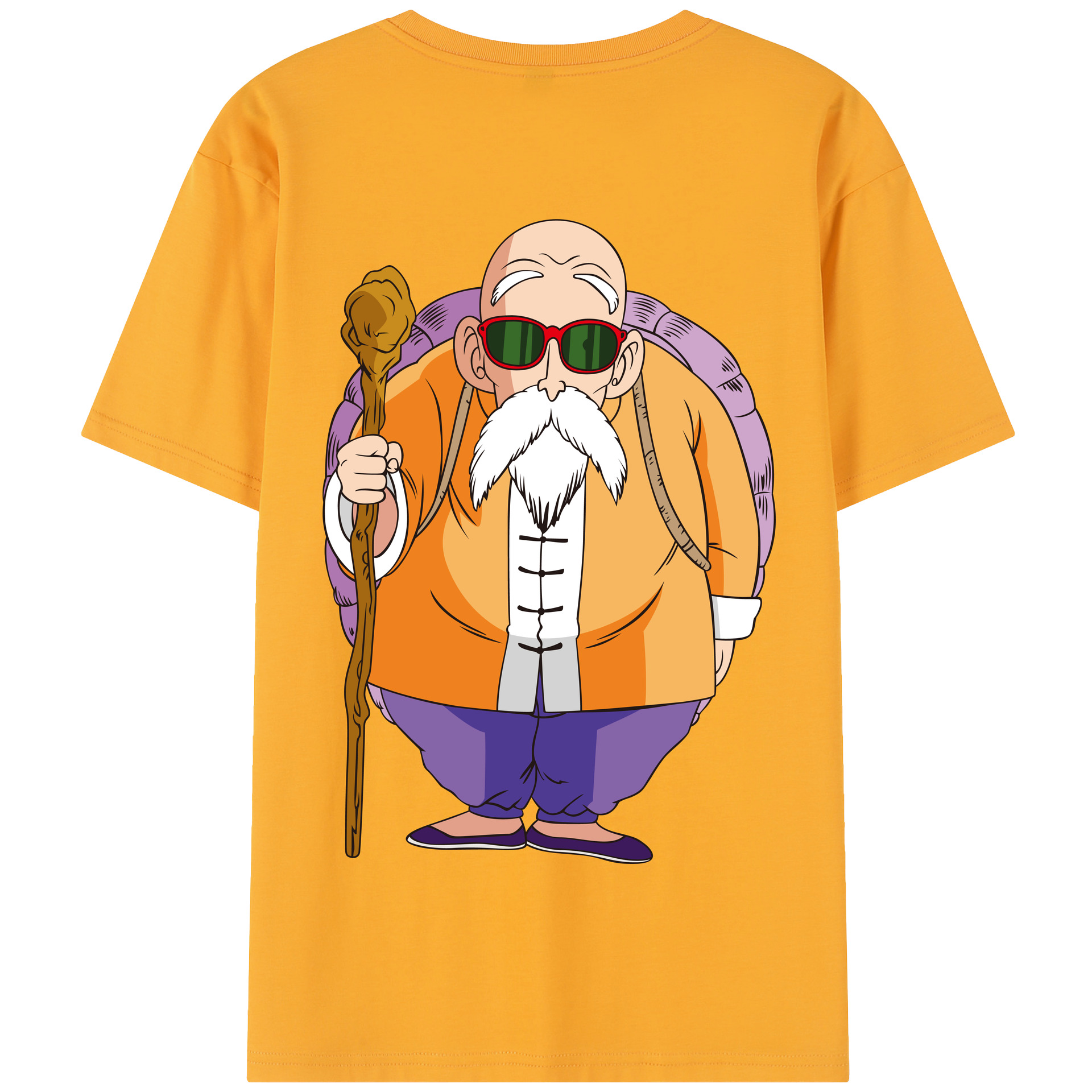 （画像用） ドラゴンボール 亀仙人（かめせんにん） DRAGON BALL Master Roshi Kame Sennin 綿100％半袖Tシャツ（背面プリント）