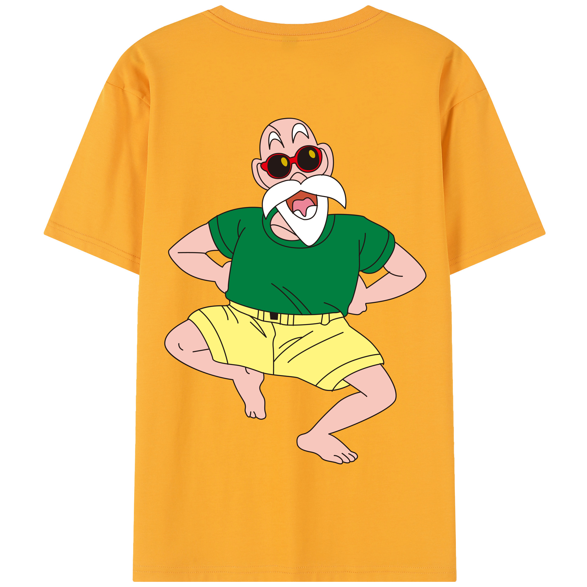 （画像用） ドラゴンボール 亀仙人（かめせんにん） DRAGON BALL Master Roshi Kame Sennin 綿100％半袖Tシャツ（背面プリント）