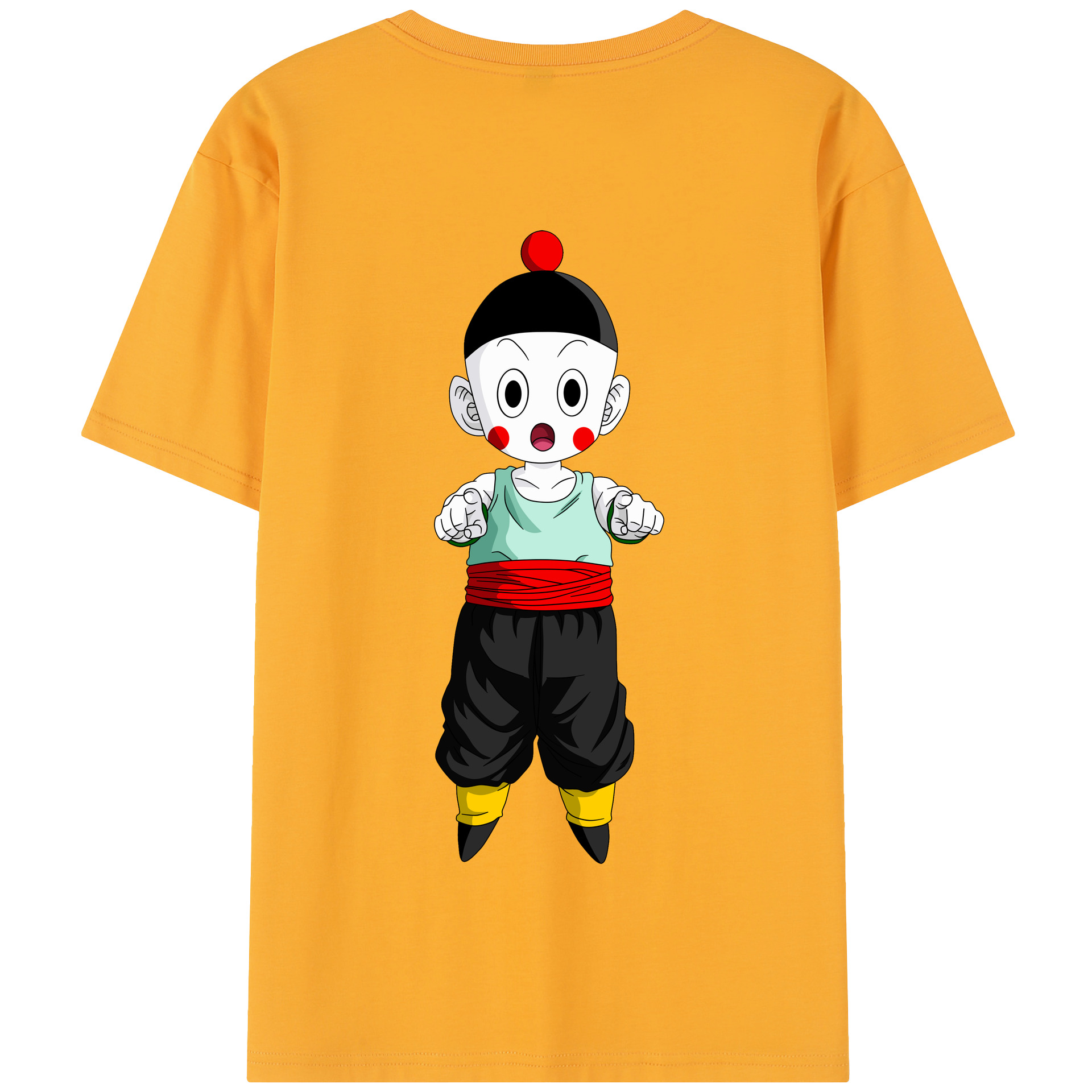 （画像用） ドラゴンボール 餃子（チャオズ）DRAGON BALL Chaoz 綿100％半袖Tシャツ（背面プリント）