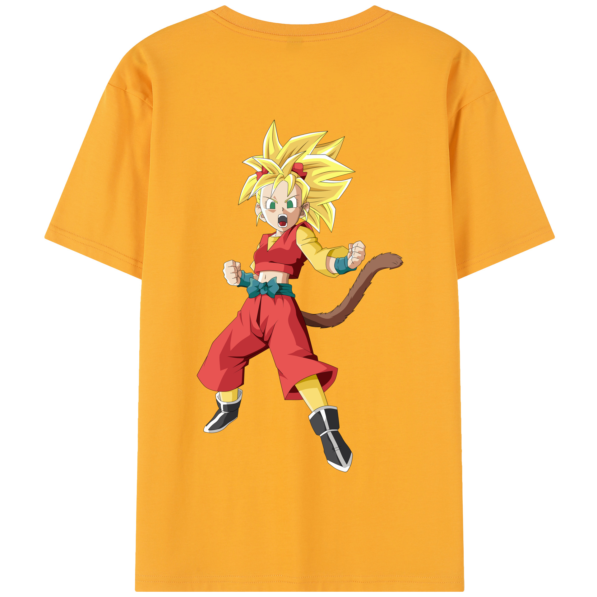 （画像用） ドラゴンボール カリフラ DRAGON BALL Caulifla 綿100％半袖Tシャツ（背面プリント）
