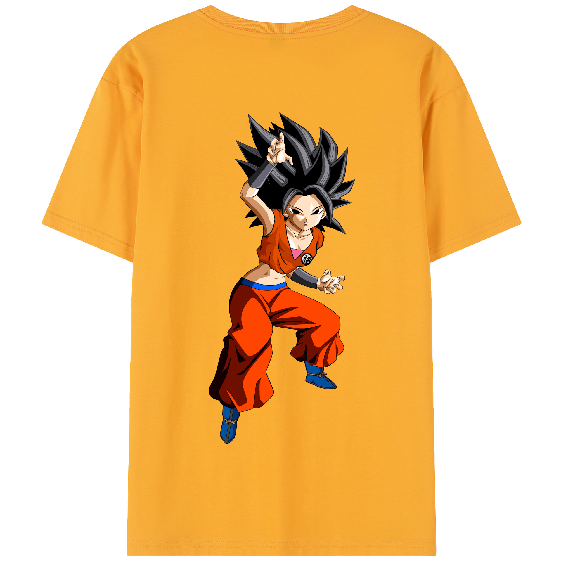 （画像用） ドラゴンボール カリフラ DRAGON BALL Caulifla 綿100％半袖Tシャツ（背面プリント）