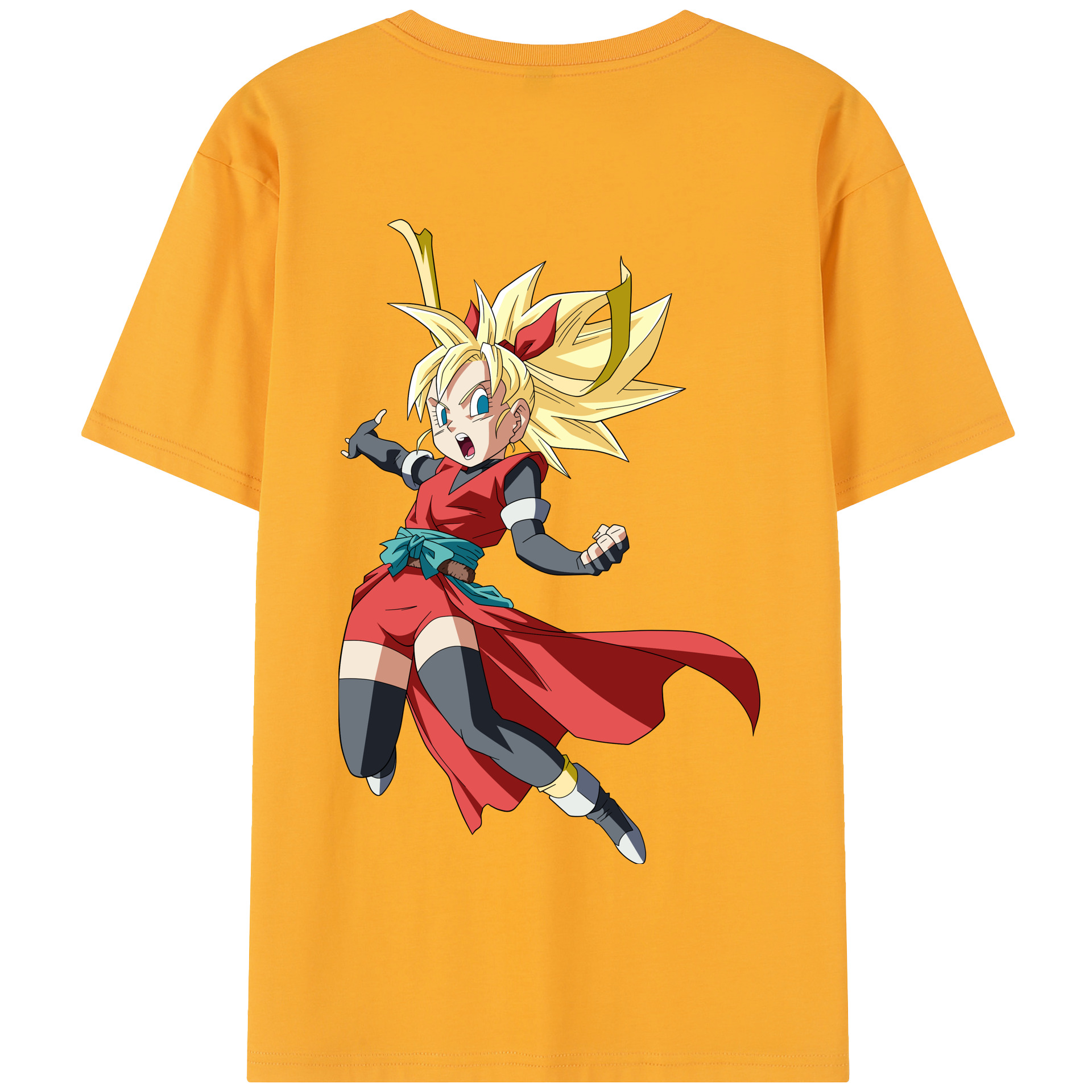 （画像用） ドラゴンボール カリフラ DRAGON BALL Caulifla 綿100％半袖Tシャツ（背面プリント）