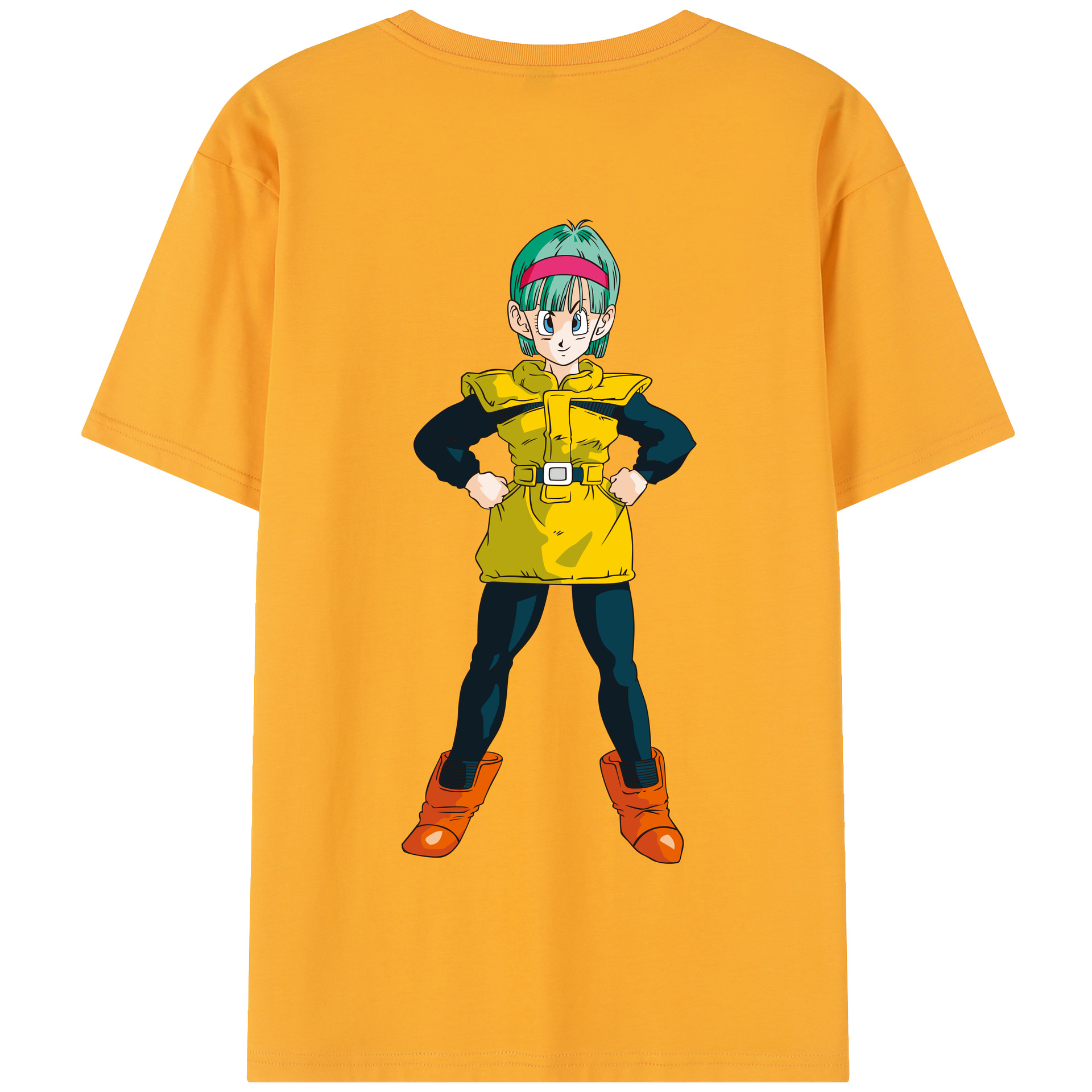 （画像用） ドラゴンボール ブルマ DRAGON BALL Bulma 綿100％半袖Tシャツ（背面プリント）