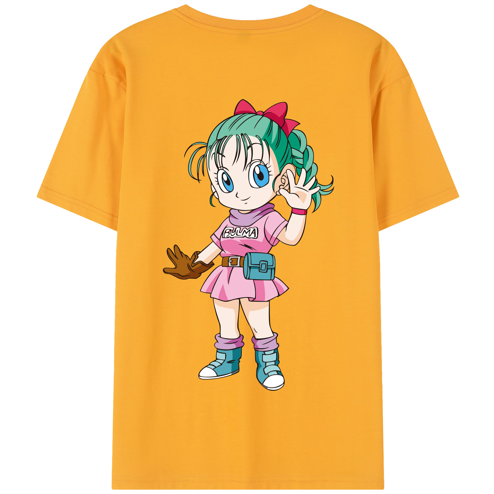 （画像用） ドラゴンボール ブルマ DRAGON BALL Bulma 綿100％半袖Tシャツ（背面プリント）